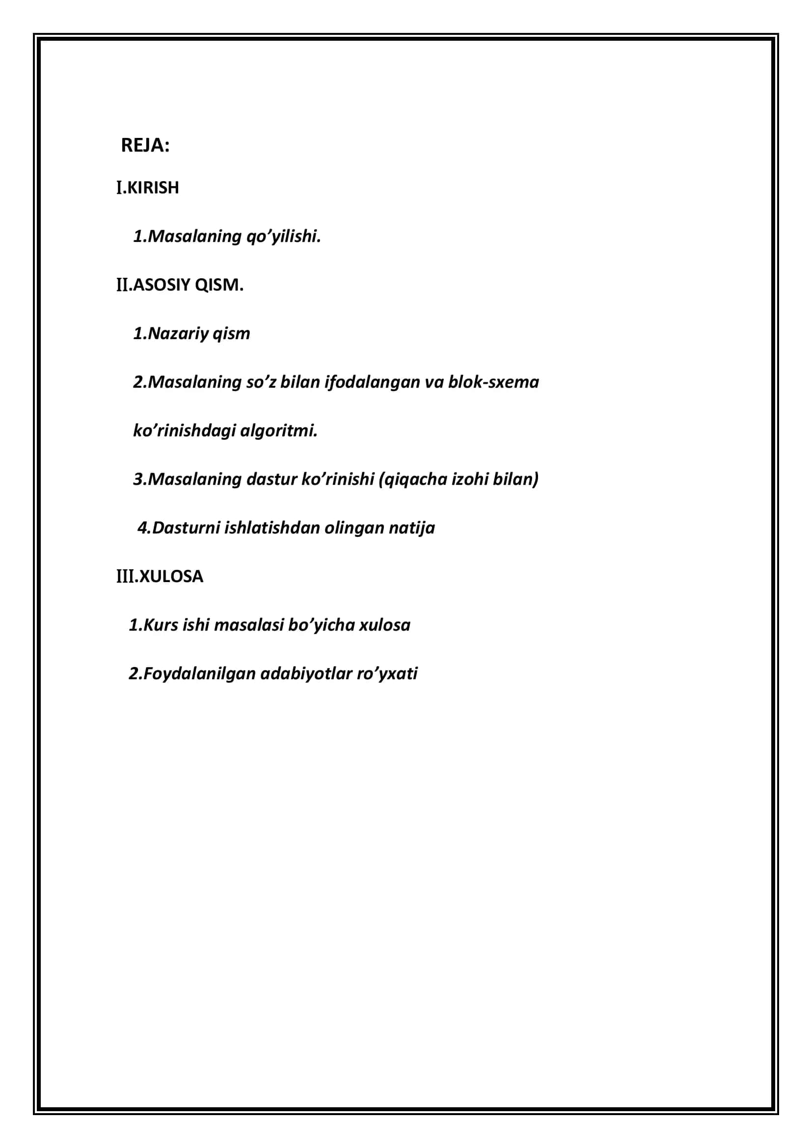 Informatsiya fanidan amaliy ishlar 2