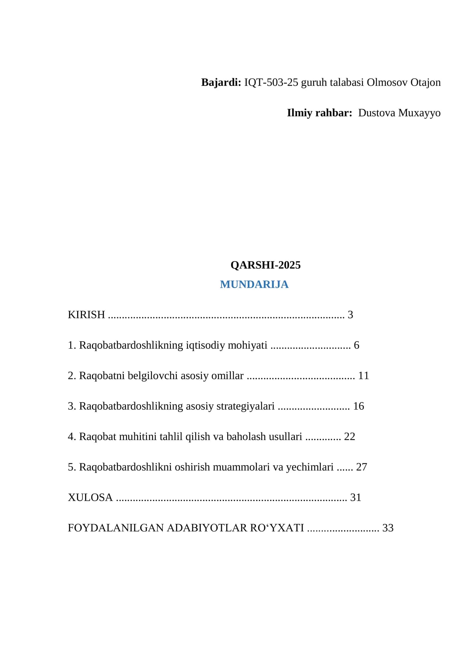 Raqobatbardoshlikni oshirish strategiyalari 2