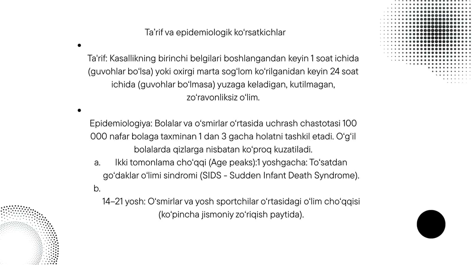 TOSATDAN YURAK OLIMI SINDROMI. BOLALARDAGI HUSUSIYATLARI 2