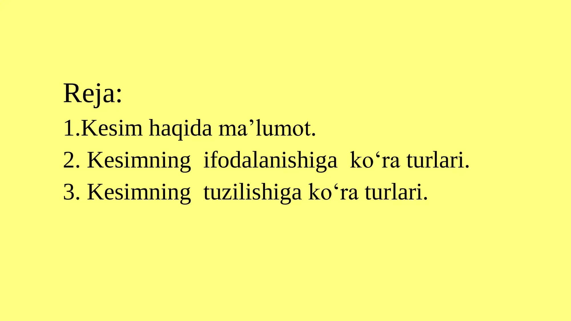 Kesim va uning ifodalanishi 2