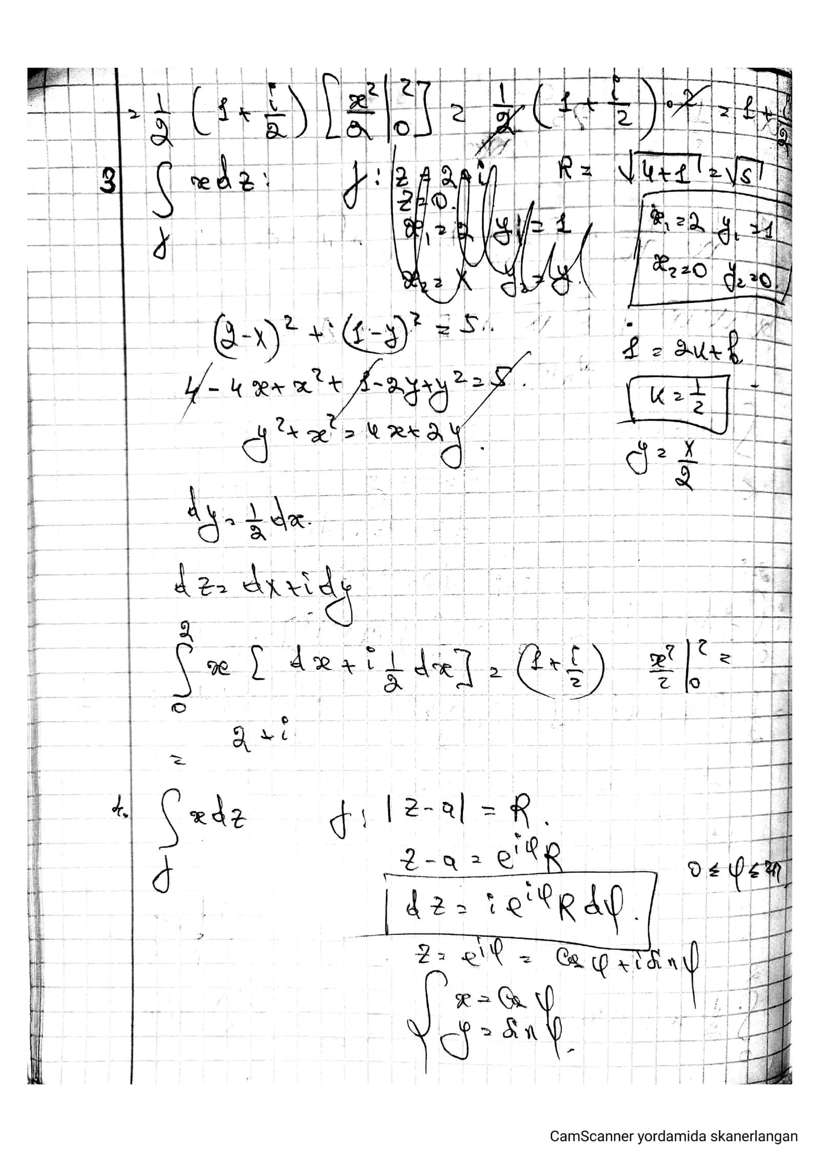 Kompleks oʻzgaruvchili funktsiya. Integral 2