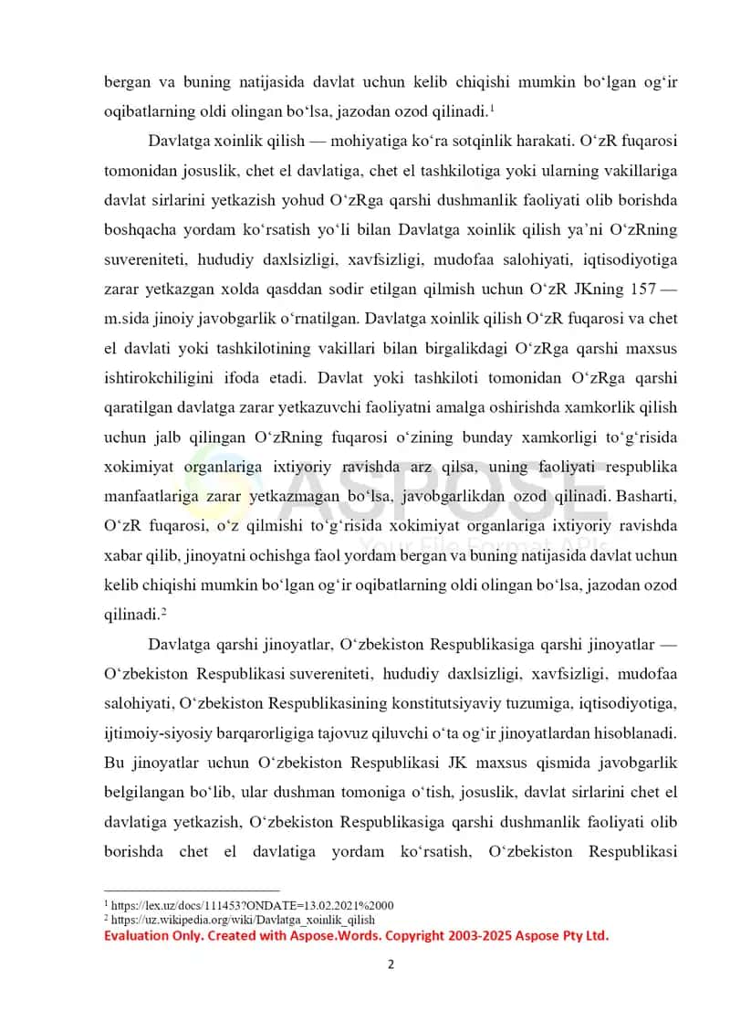 157-modda. Davlatga xoinlik qilish 2