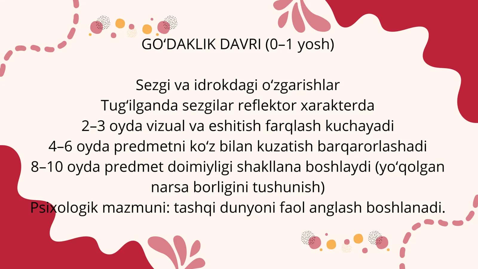 Ontogenezning ilk bosqichi (0–3 yosh) 2