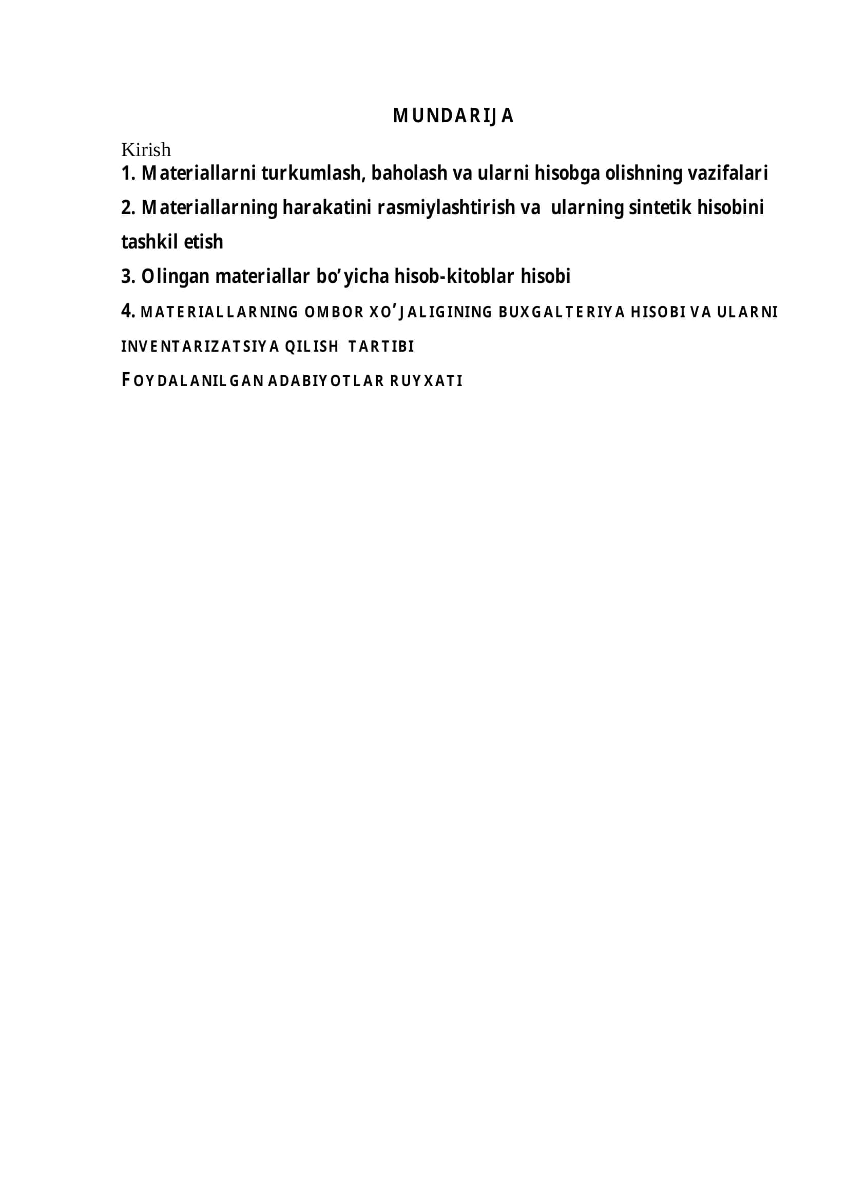 MATERIALLAR HISOBI 2