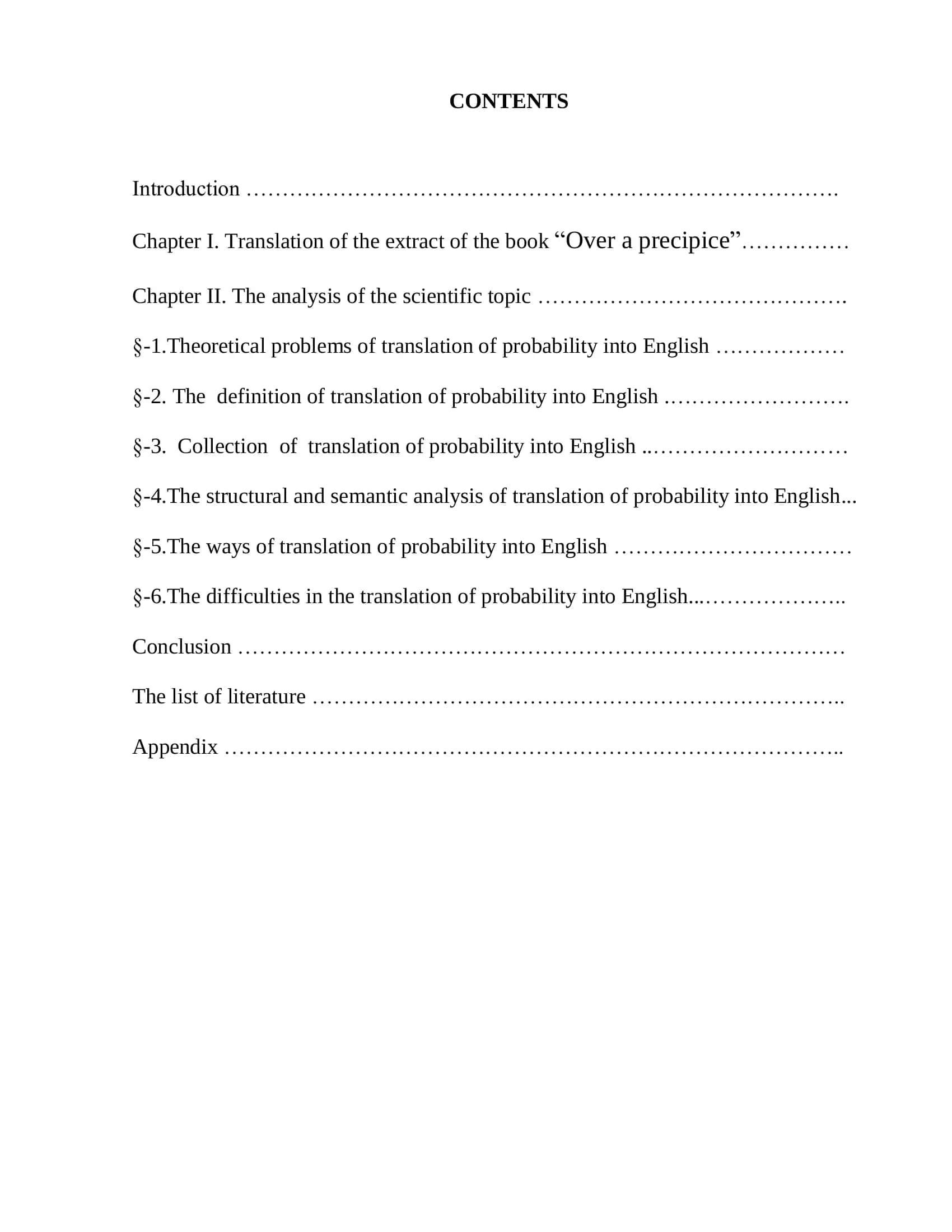 Translation of the extract of the book “OVER A PRECIPICE” by Shukurullo 2