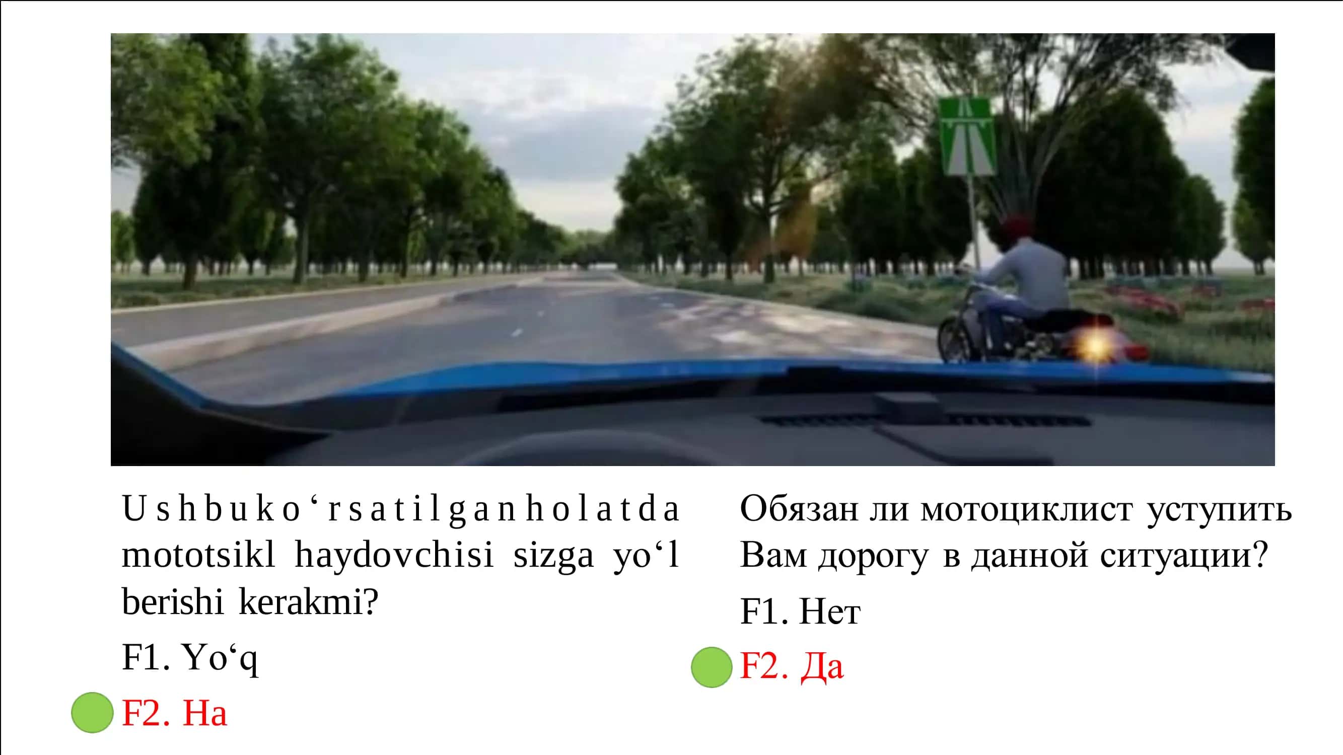Avtotest haydovchilik imtihoniga tayyorgarlik ko'ruvchilar uchun 2
