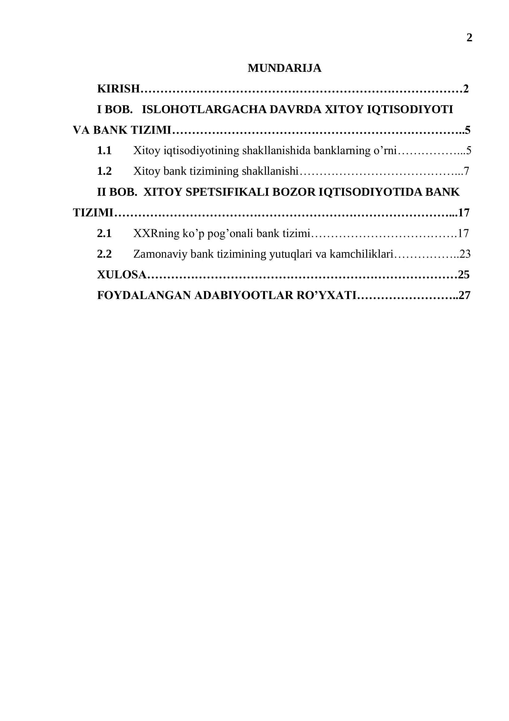 Zamonaviy bank tizimi 2