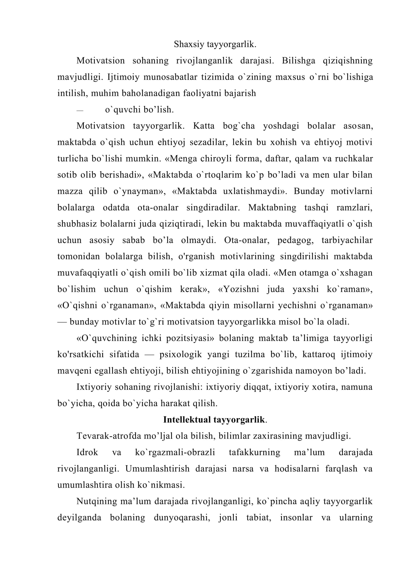 Kichik maktab yosh davri 2