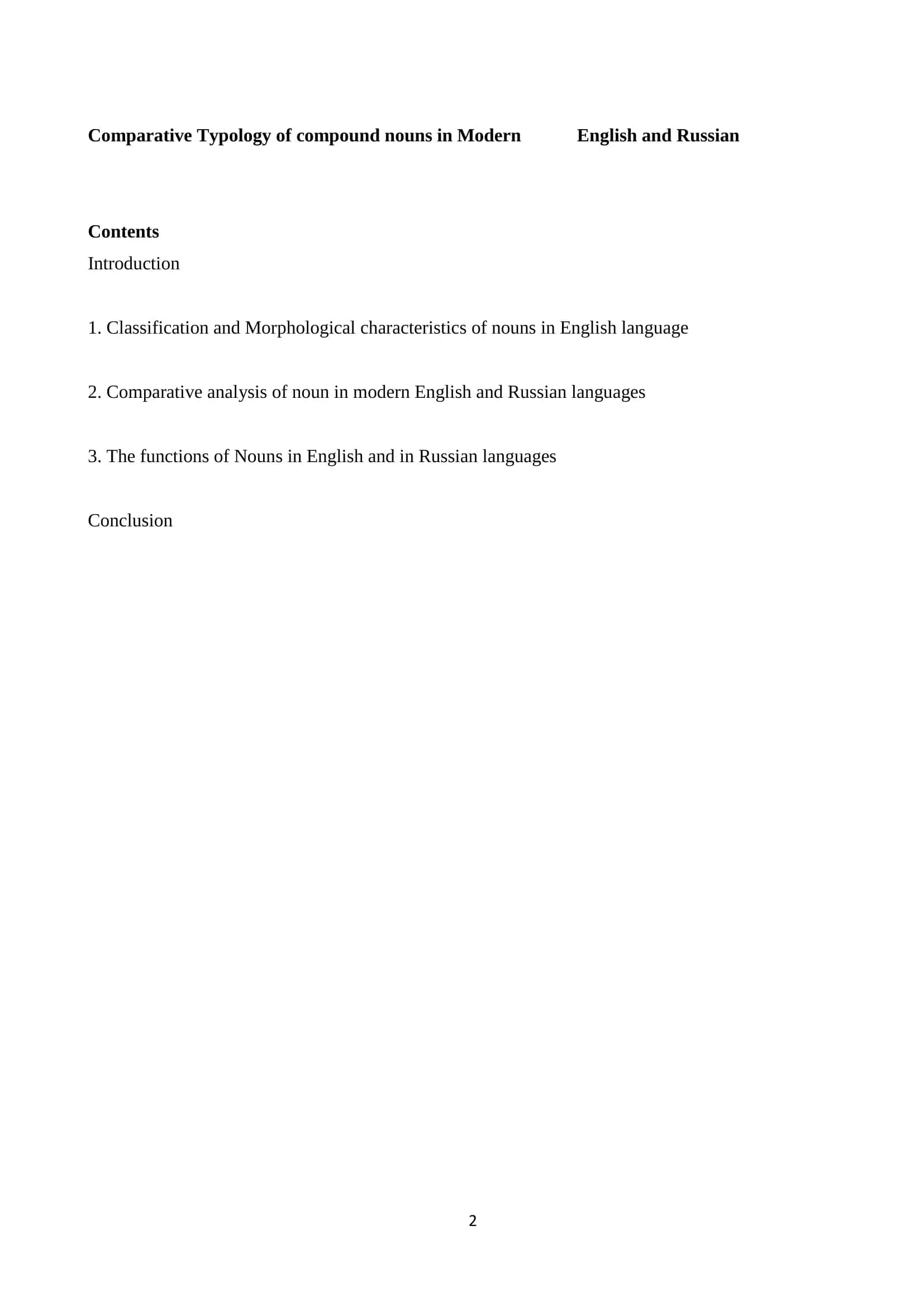 Comparative Typology of Compound Nouns in Modern English and Russian 2