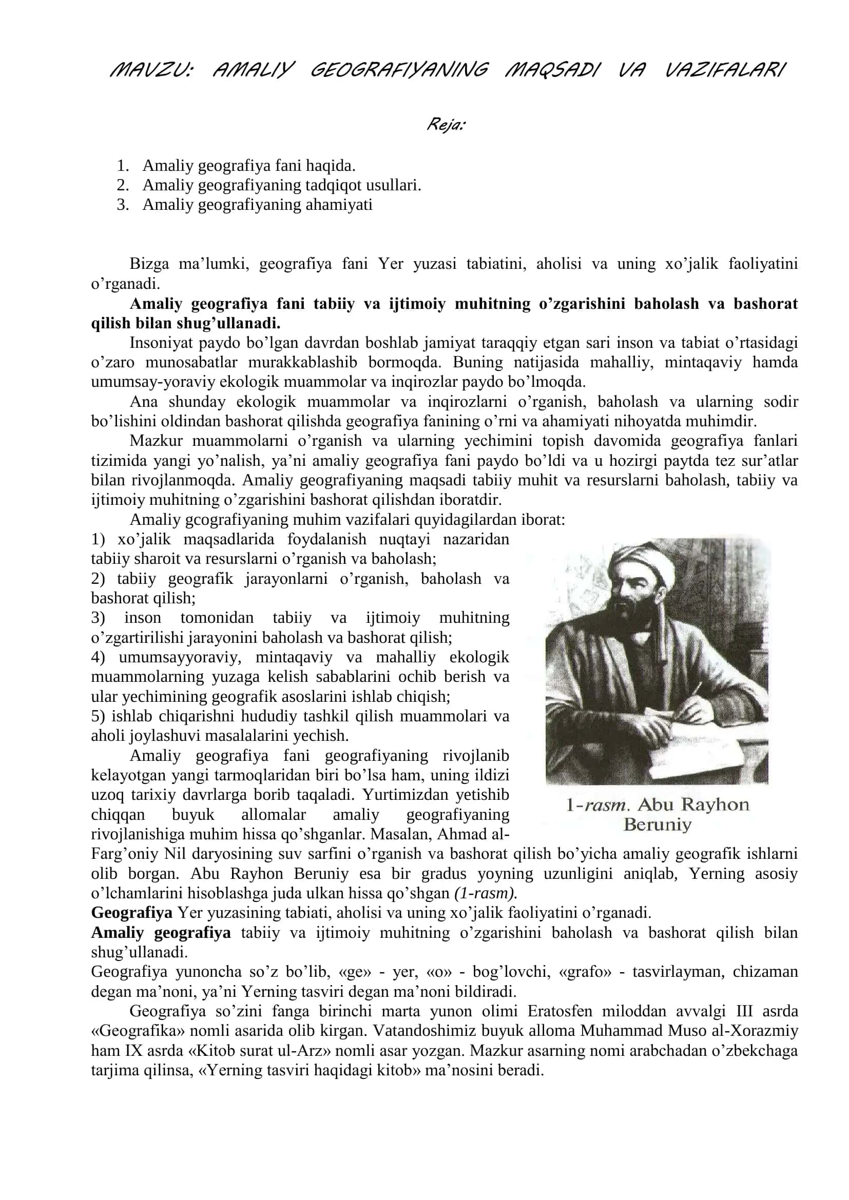 AMALIY GEOGRAFIYANING MAQSADI VA VAZIFALARI 2