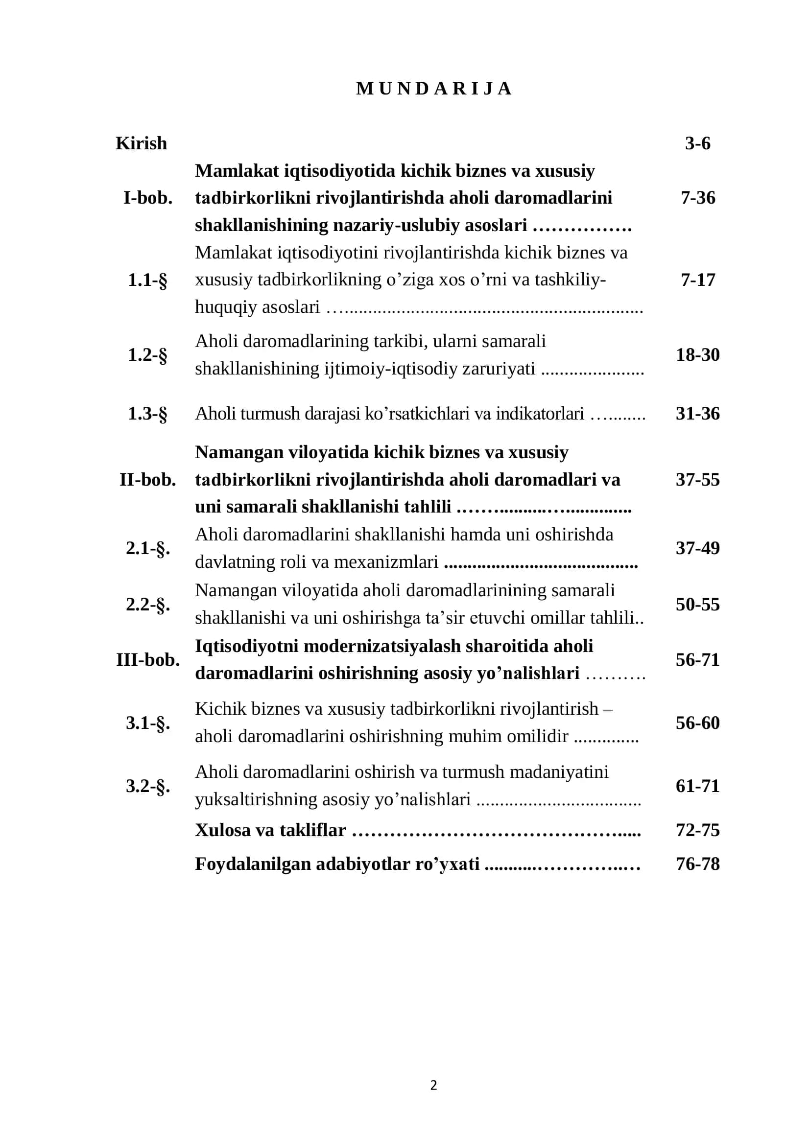 Kichik biznes va xususiy tadbirkorlikni aholi daromadlarini oshirishga ta`siri 2