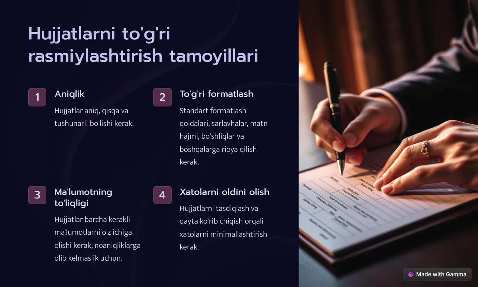 Hujjatlar ustida ishlash tartiboti 2