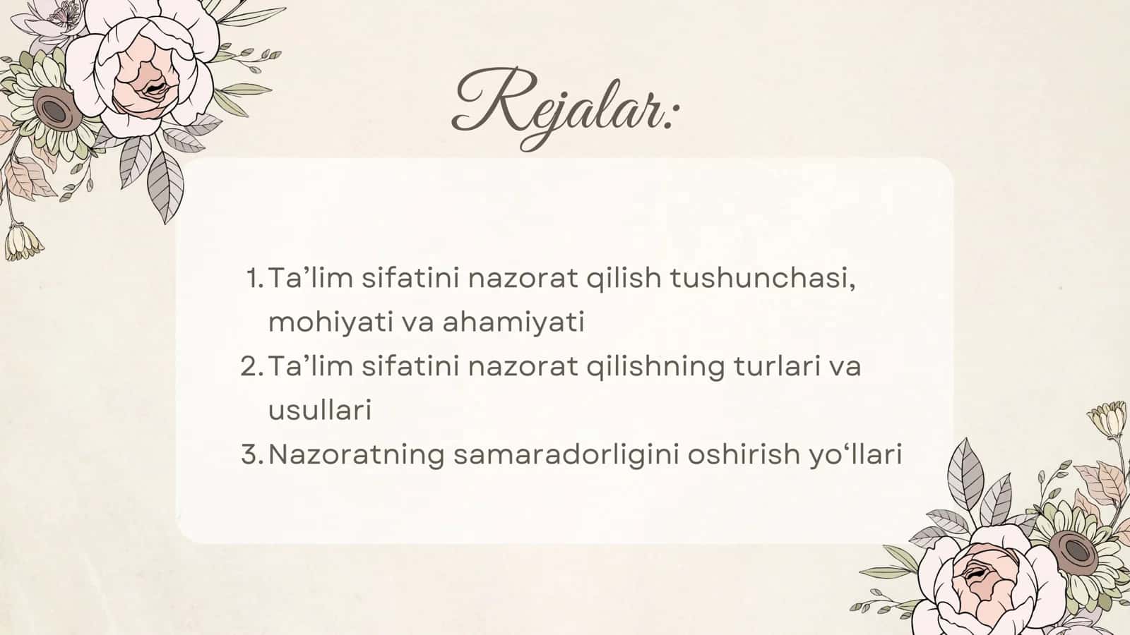 Ta’lim sifatini nazorat qilish va uning turlari 2