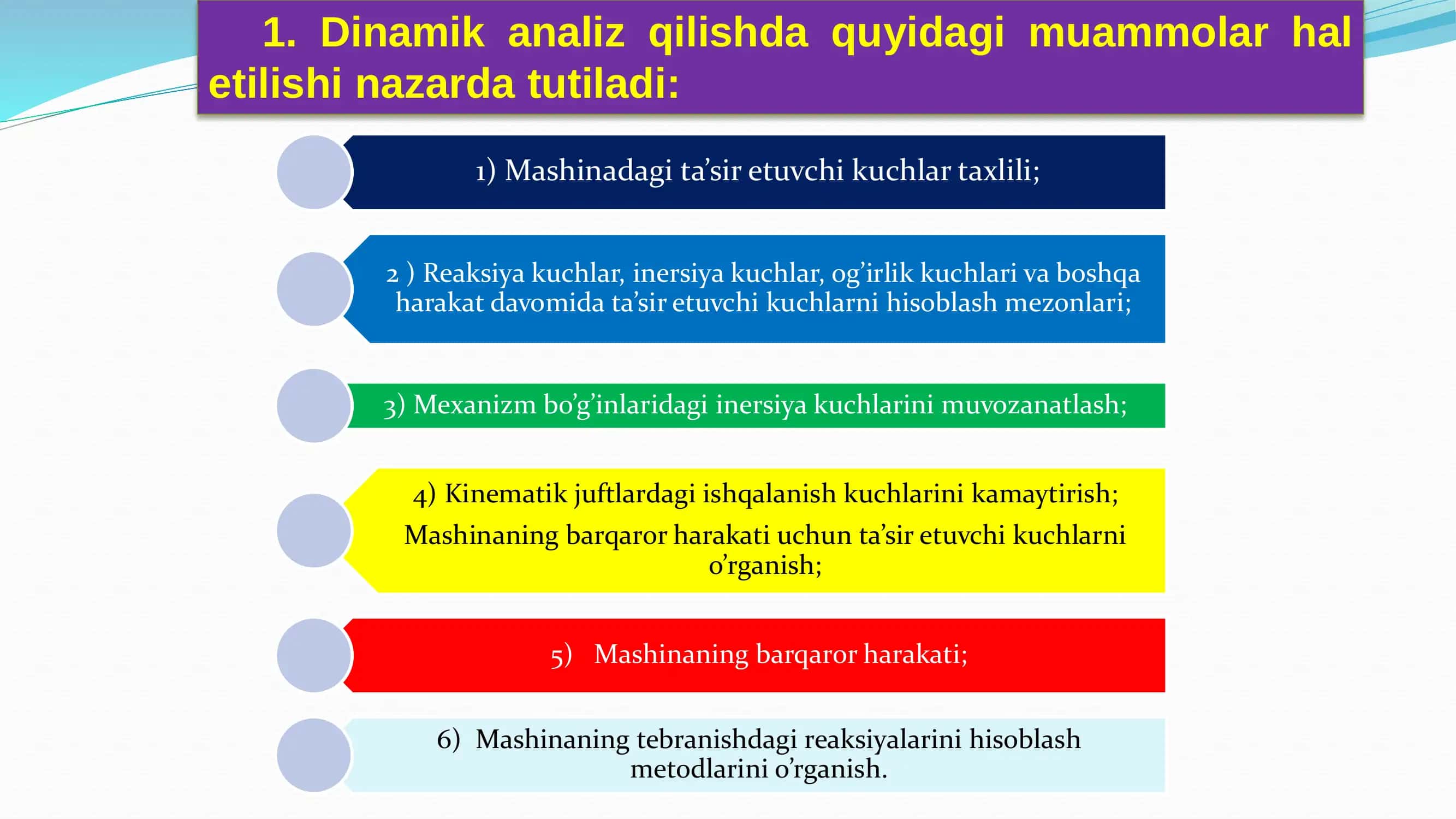 Mexanizmlar dinamikasi 2