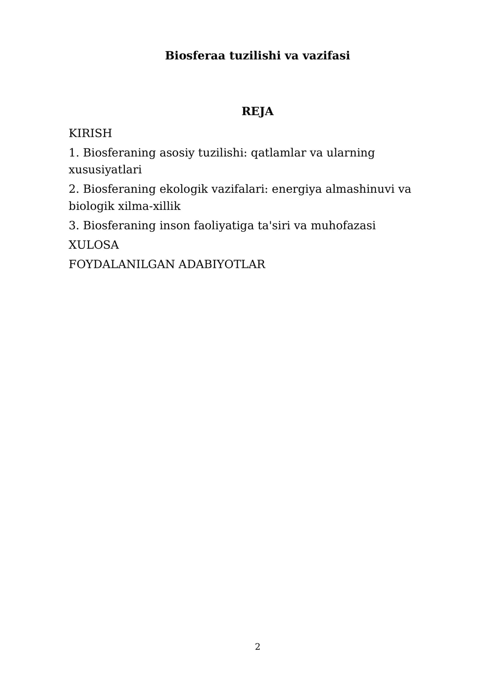 Biosferaa tuzilishi va vazifasi 2