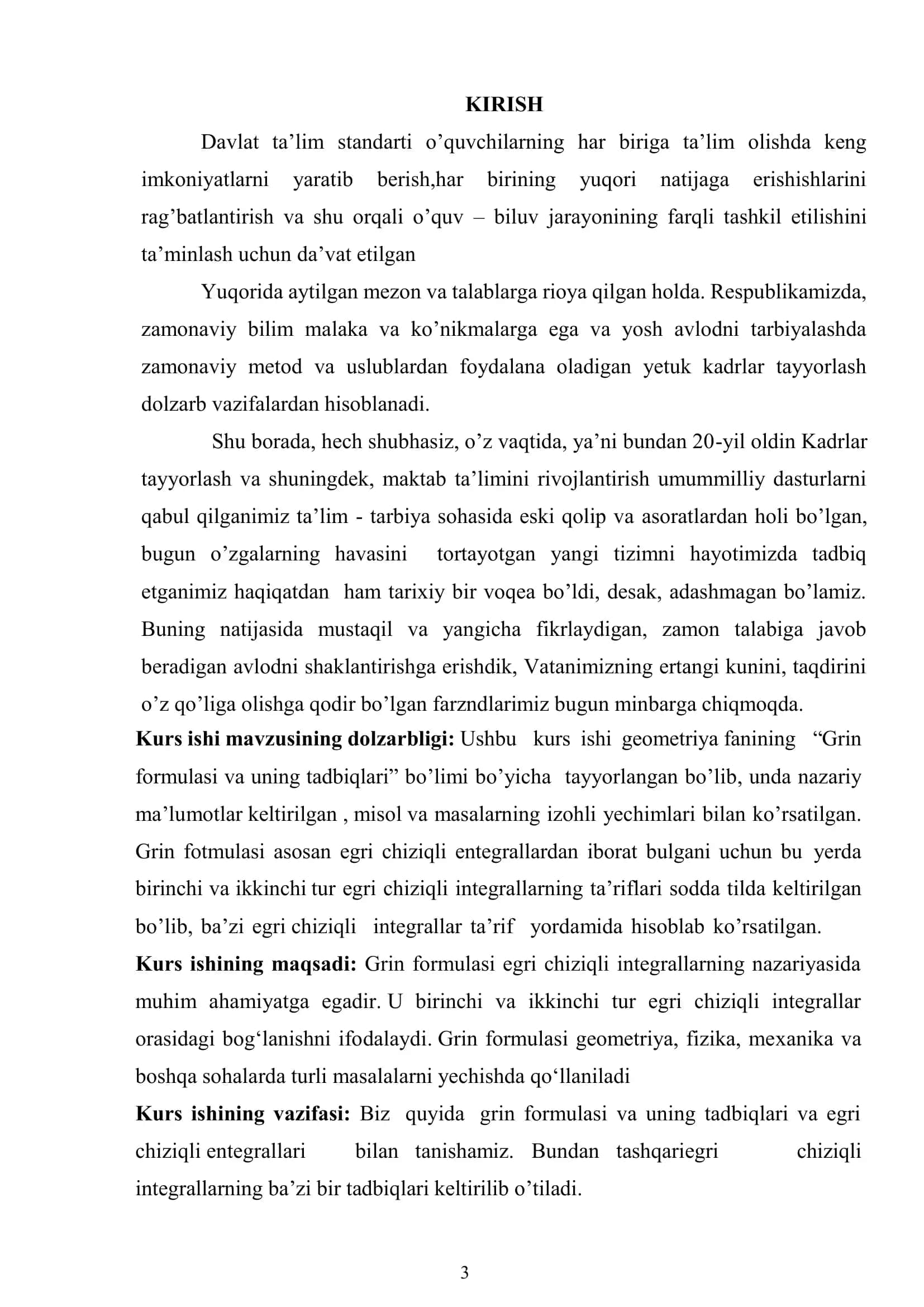 Grin formulasi va tatbiqlari 2