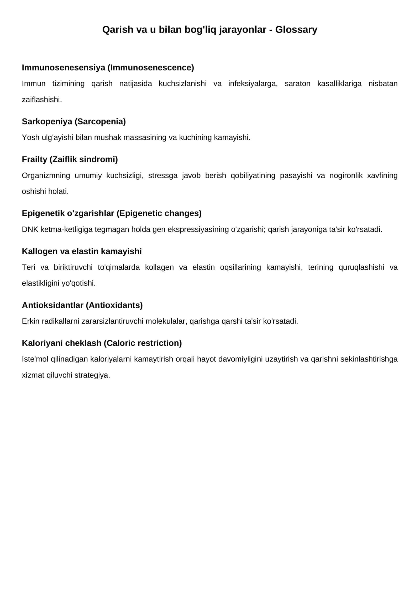 Qarish va u bilan bog'liq jarayonlar - Glossary 2