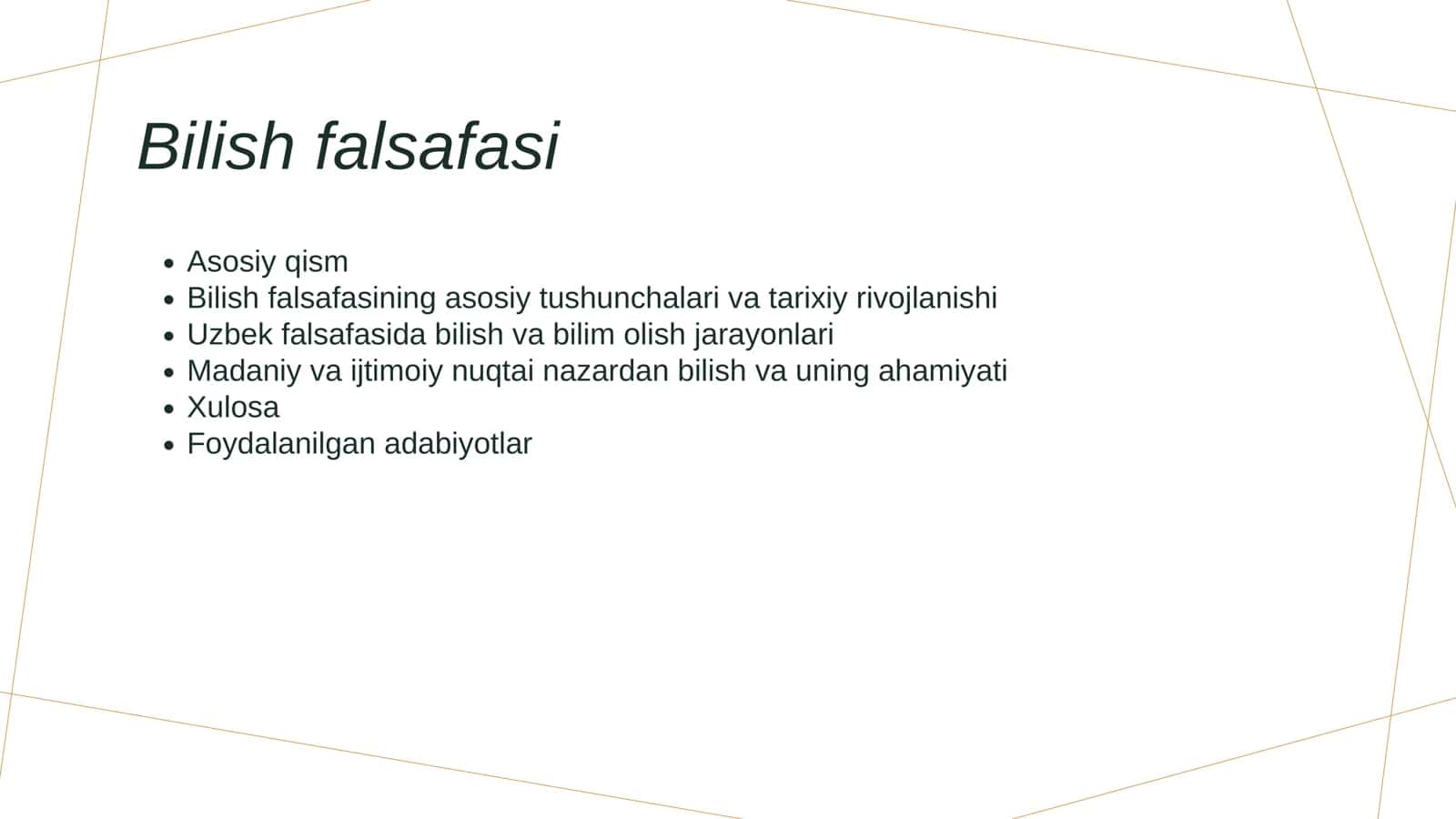 Bilish falsafasi 2