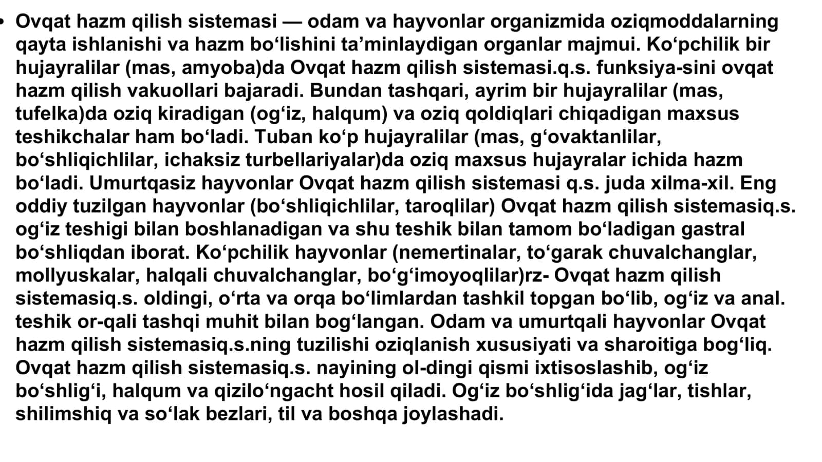 Ovqat hazm qilish sistemasi 2