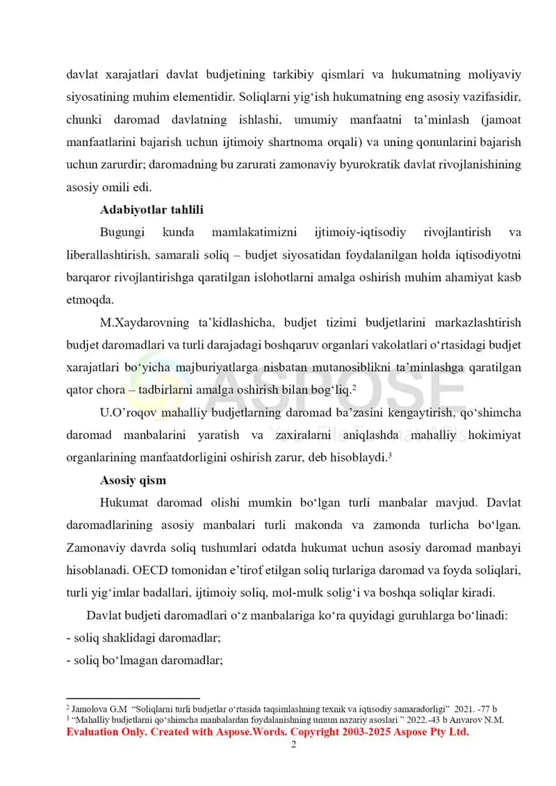 Budjet tasnifi 2