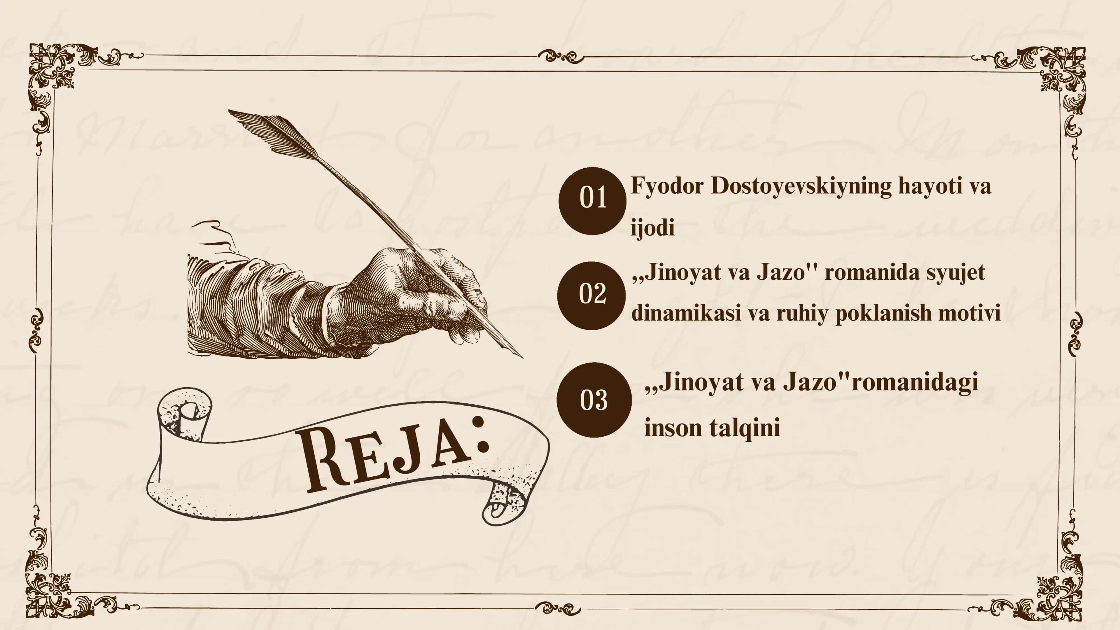 "Jinoyat va Jazo" asari taḥlili 2