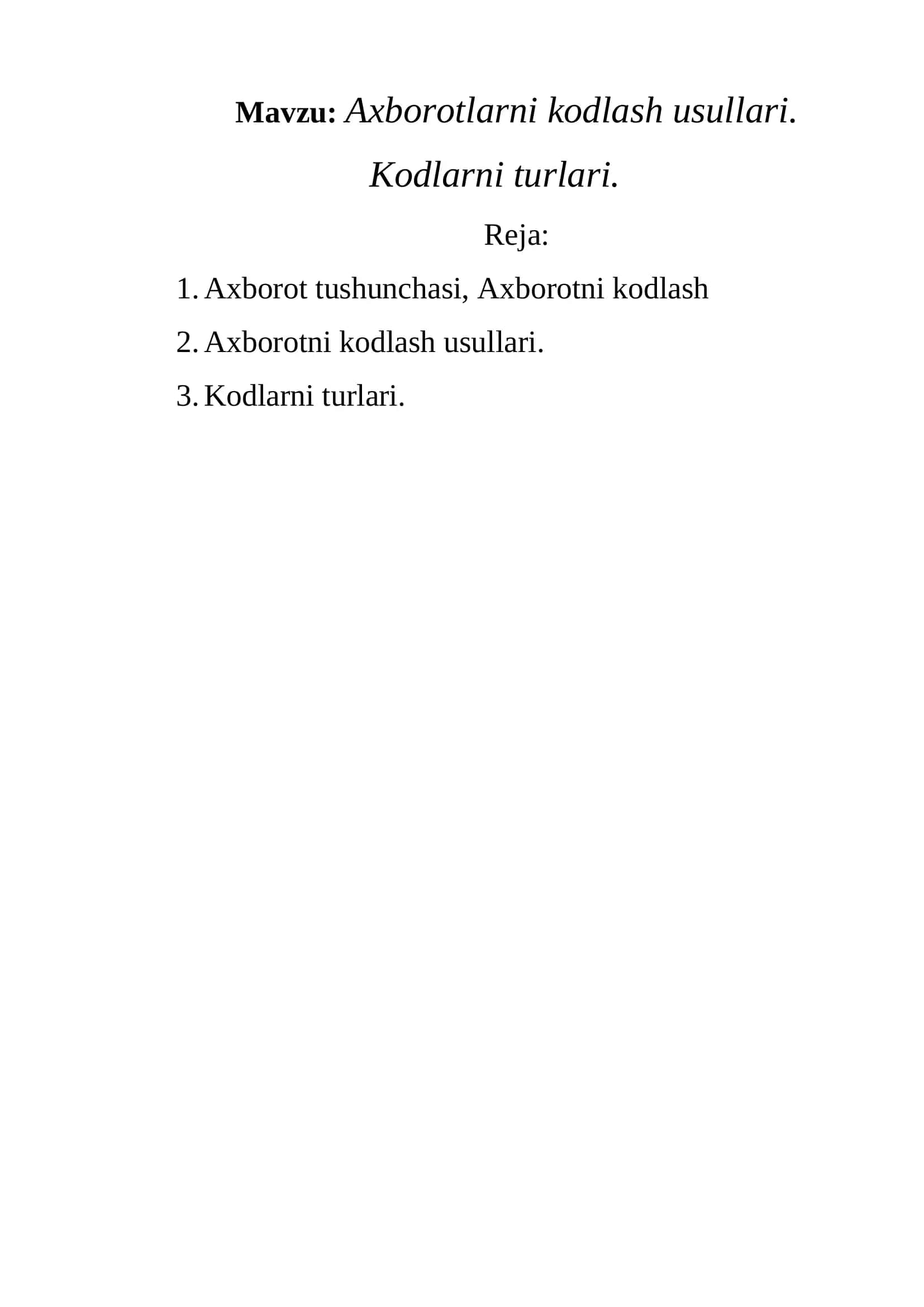 Axborotlarni kodlash usullari 2