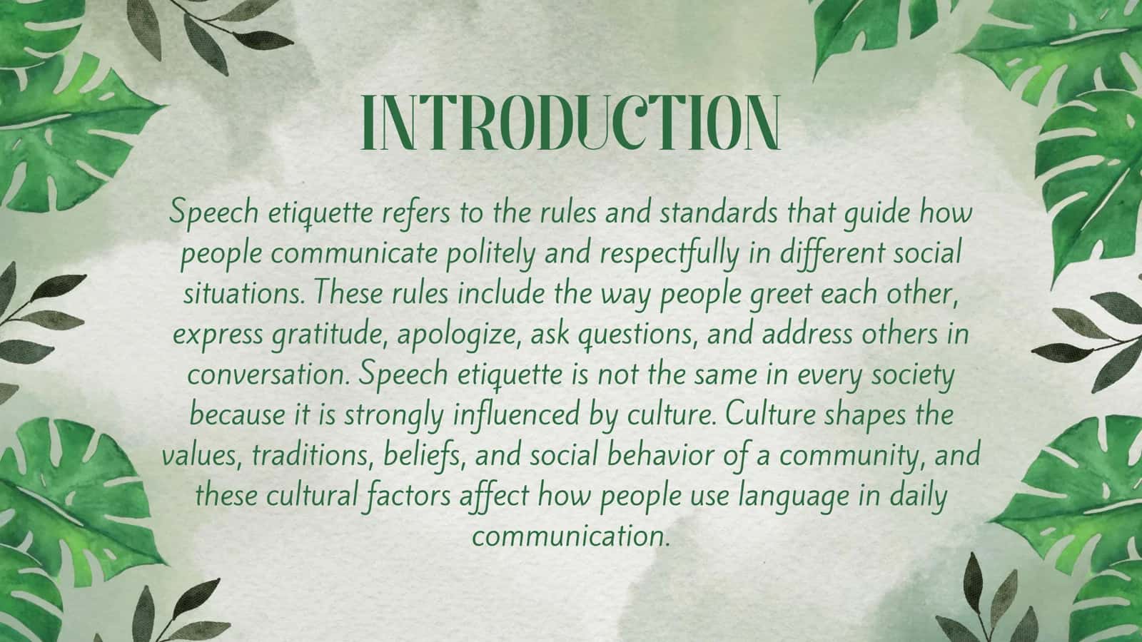 THE INFLUENCE OF CULTURE ON SPEECH ETIQUETTE NORMS 2