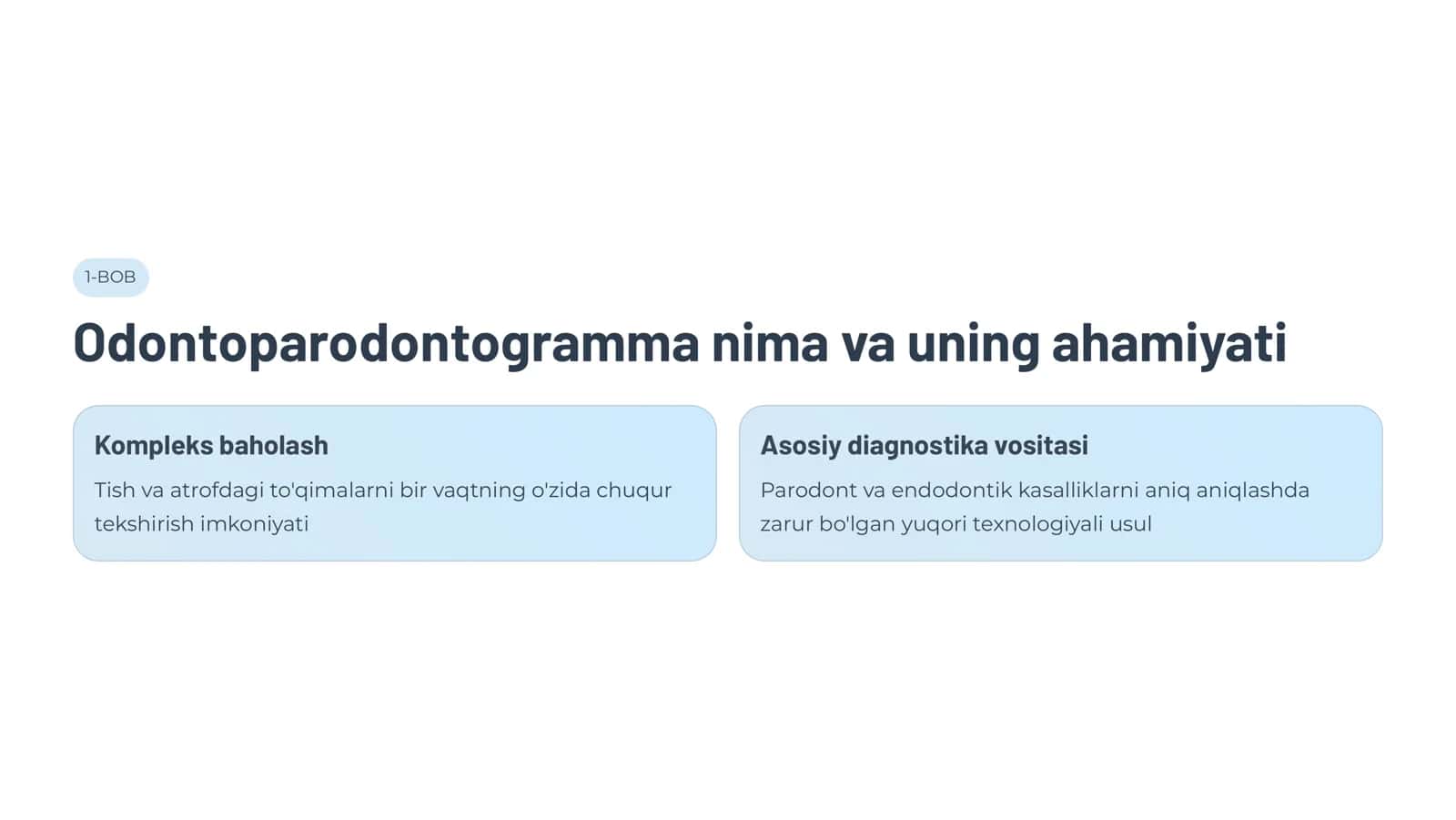 Odontoparodontogramma taxlili. 2