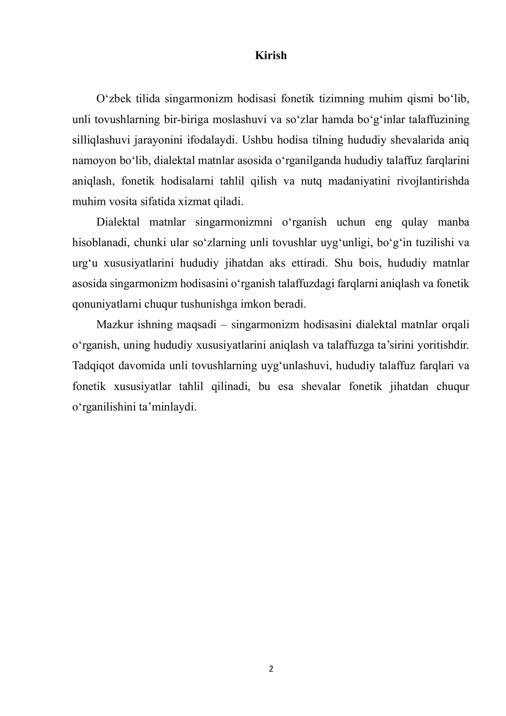 Singarmonizm hodisasi 2