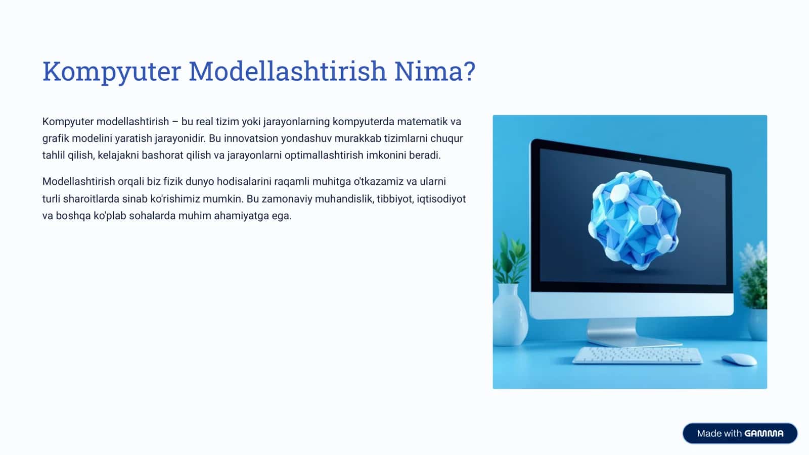 Kompyuter Modellashtirish: Nazariya va Amaliyot 2