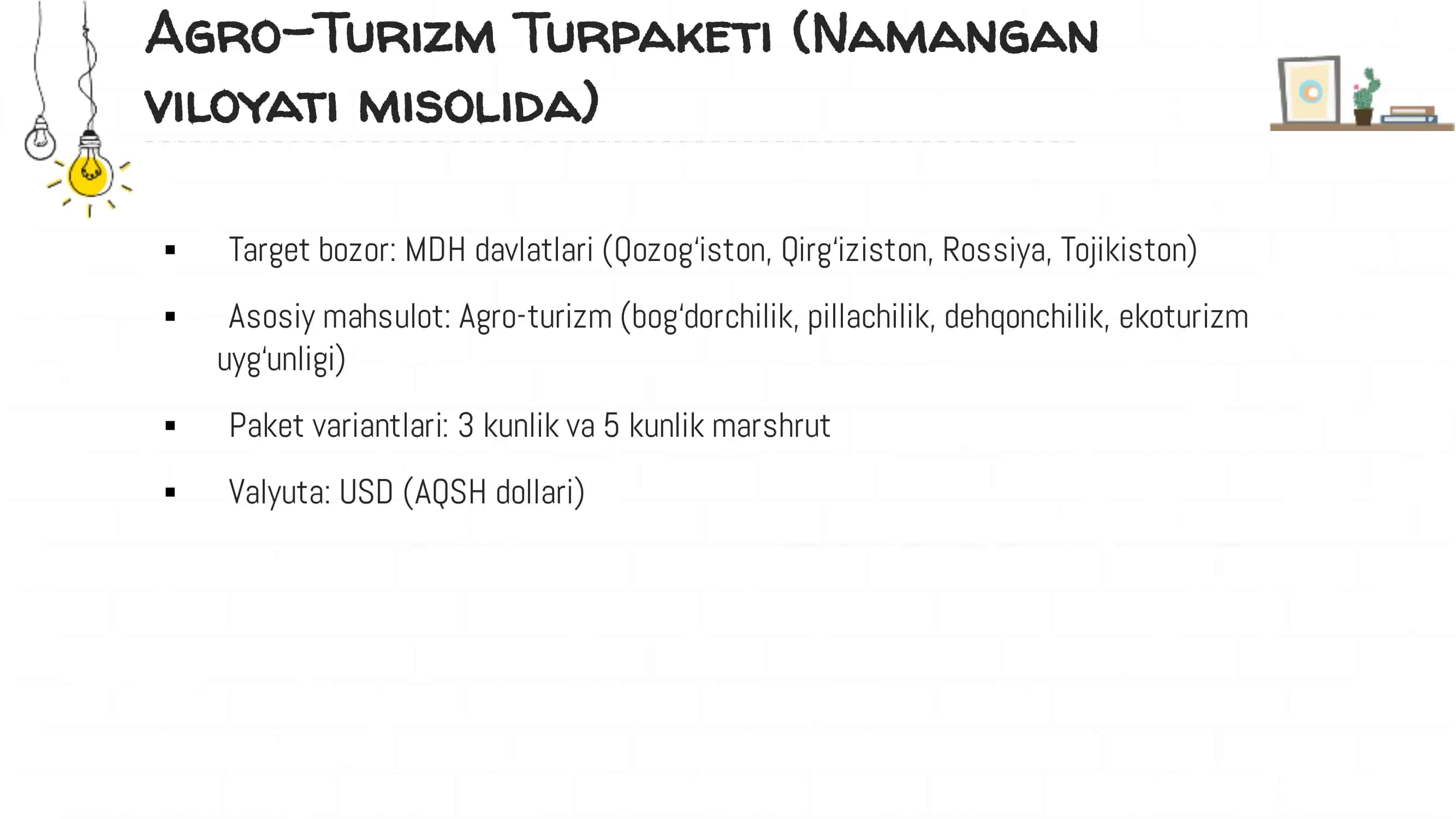 Agro-Turizm Turpaketi (Namangan viloyati misolida) 2