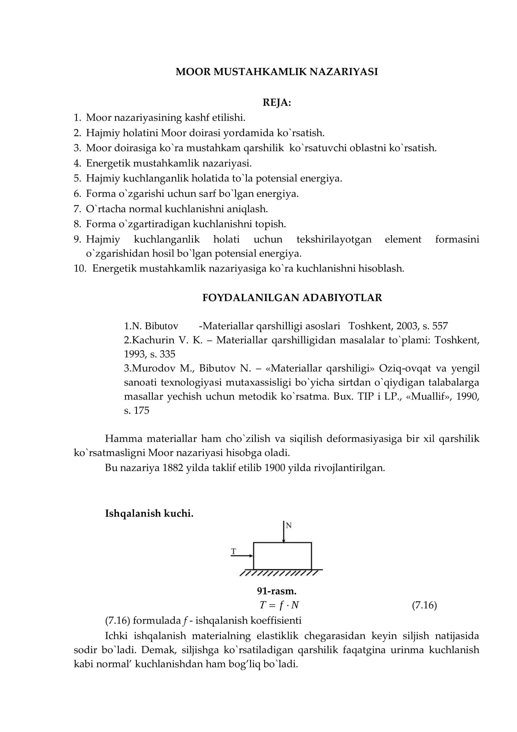 MOOR MUSTAHKAMLIK NAZARIYASI 2
