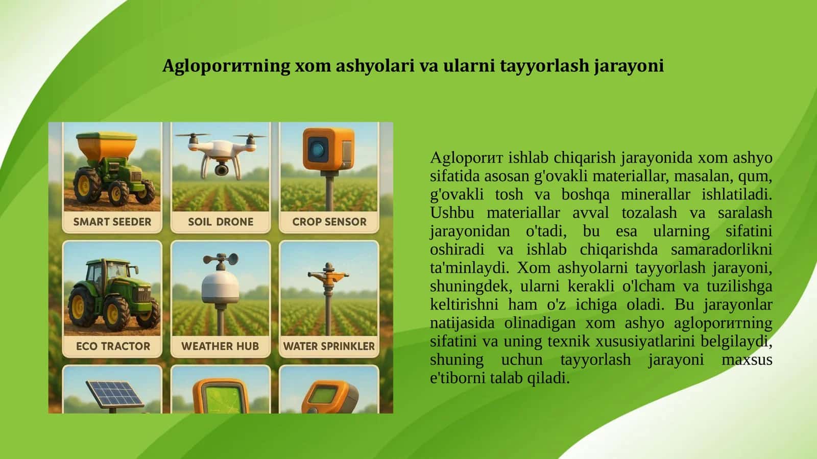 Agloporит ishlab chiqarish texnologiyasi. 2