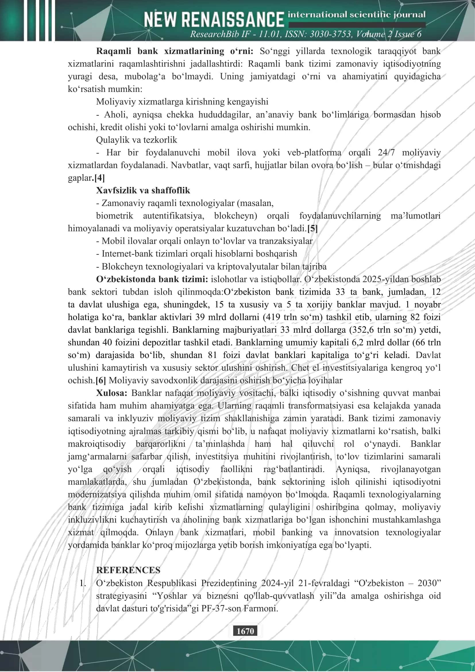 BANK TIZIMINING RIVOJLANISHI VA IQTISODIY O‘SISHDAGI RO’LI 2