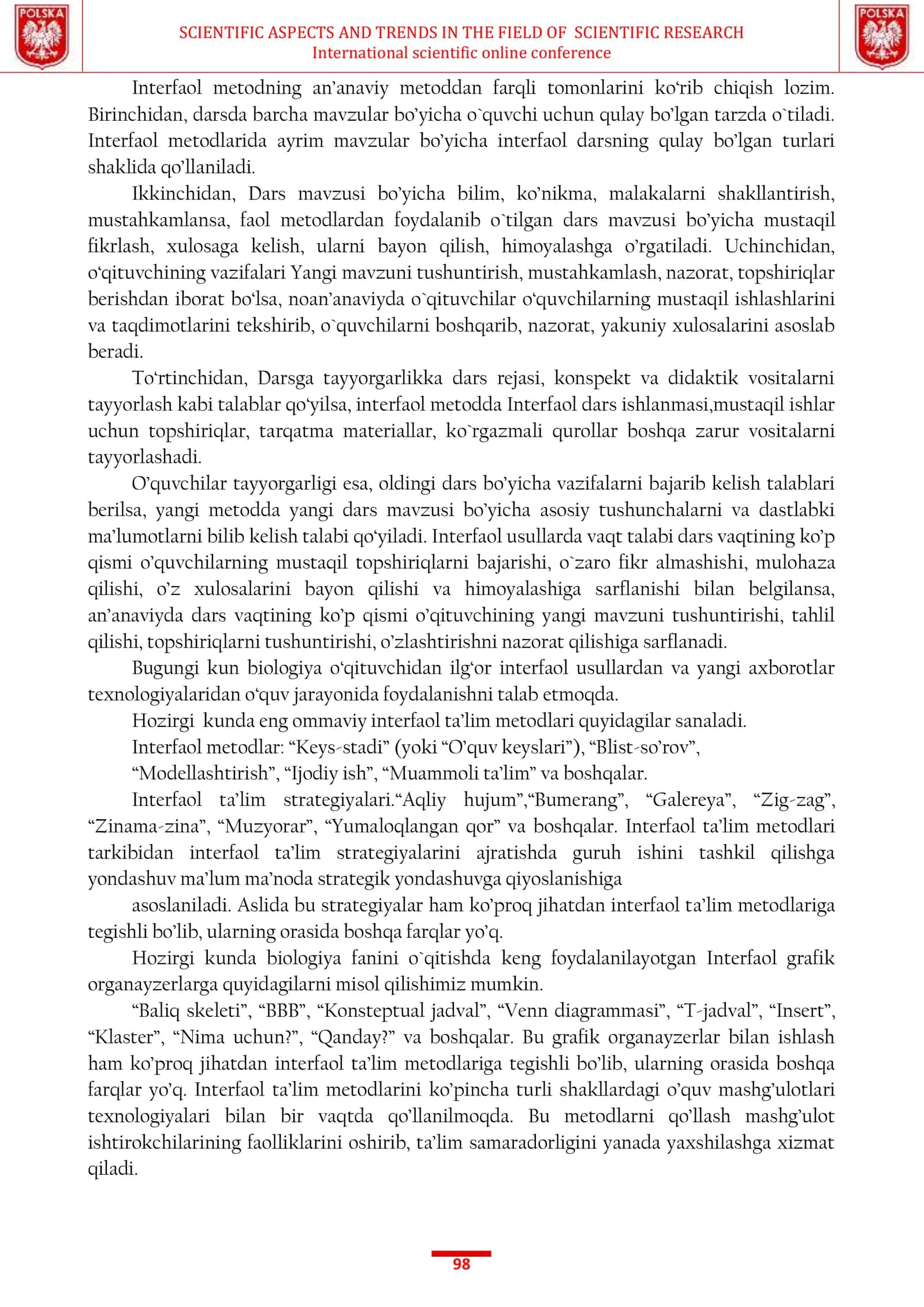 BIOLOGIYANI O'QITISHDA INTERFAOL METODLARDAN FOYDALANISHNING AHAMIYATI 2