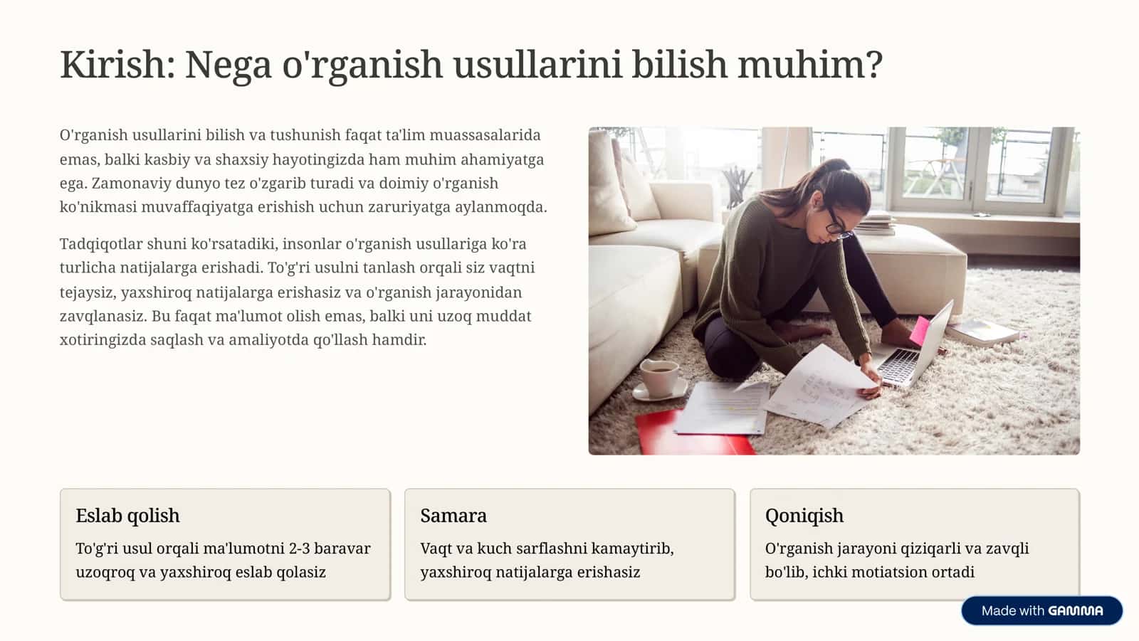 Turli xil ta'lim usullarini o'rganish 2