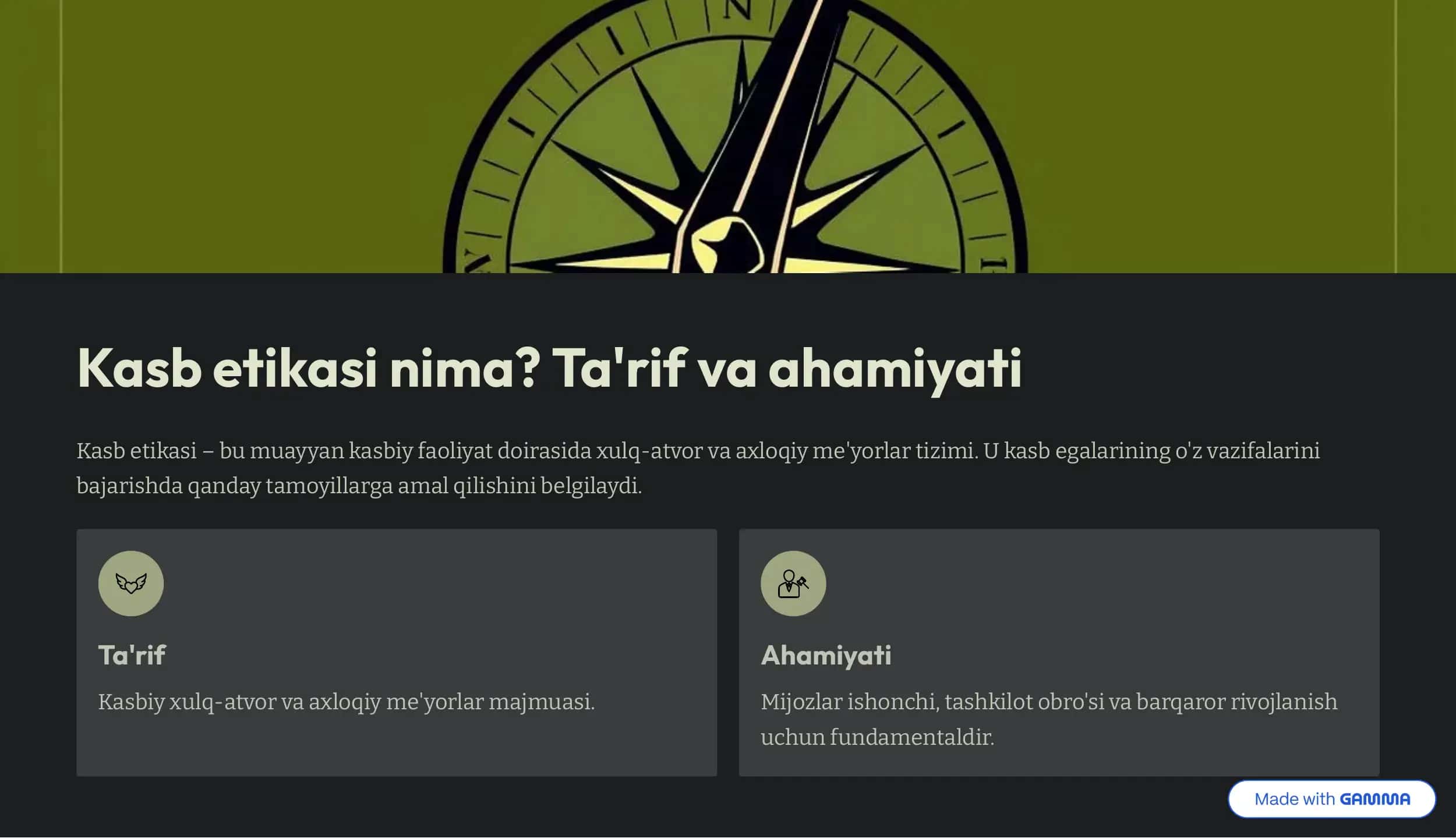 Kasb etikasi: Muvaffaqiyat kaliti 2