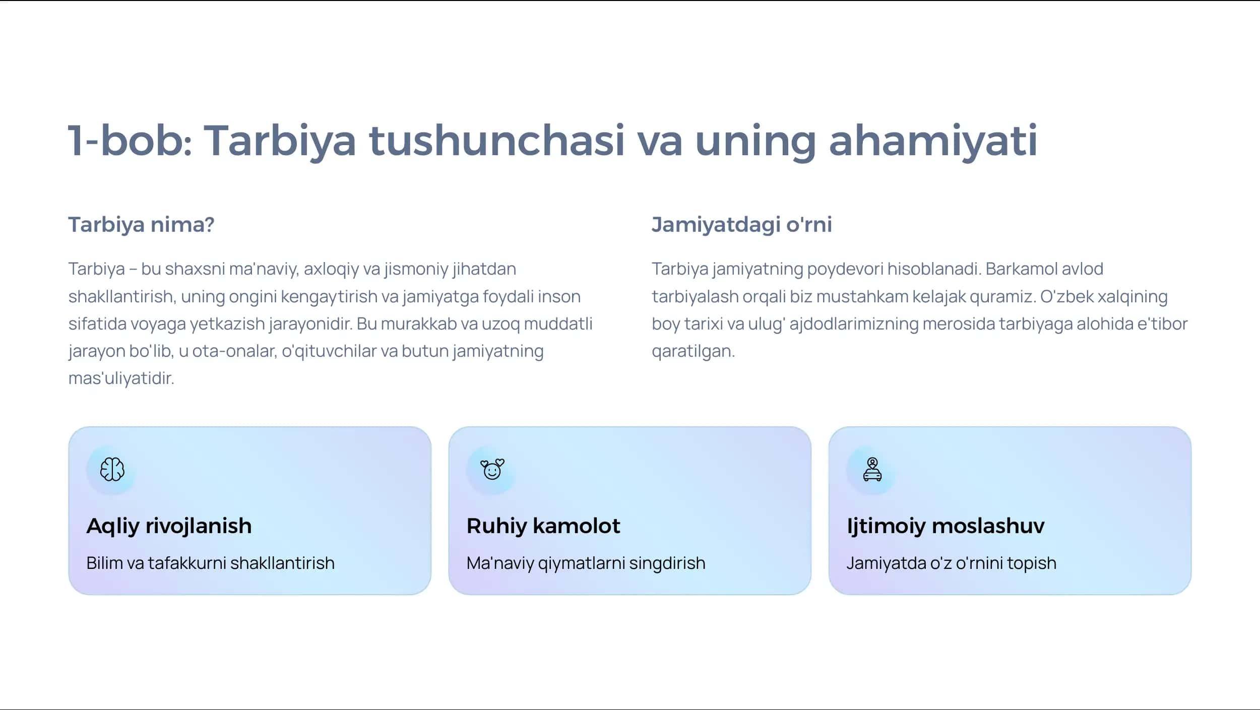 Tarbiya Turlari: Shaxsni 2