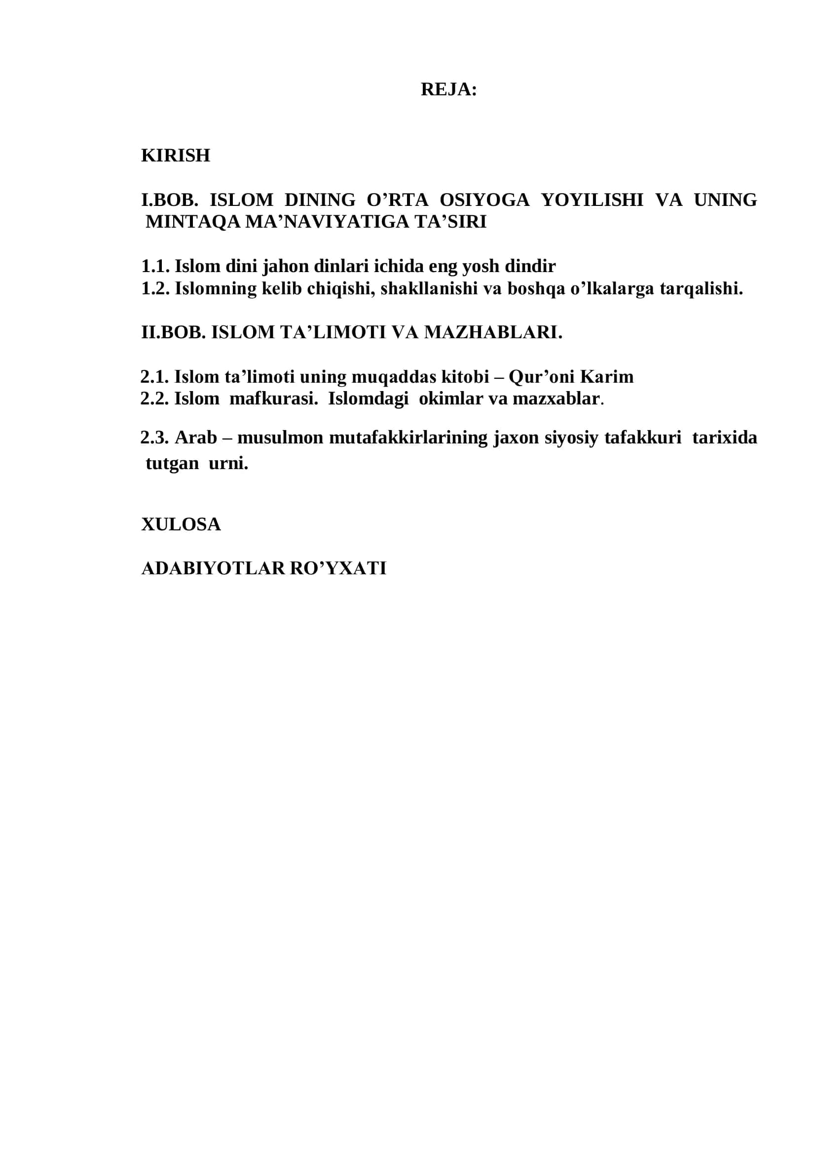 Islom dinining O’rta Osiyoga yoyilishi va uning mintaqa ma’naviyatiga ta’siri 2