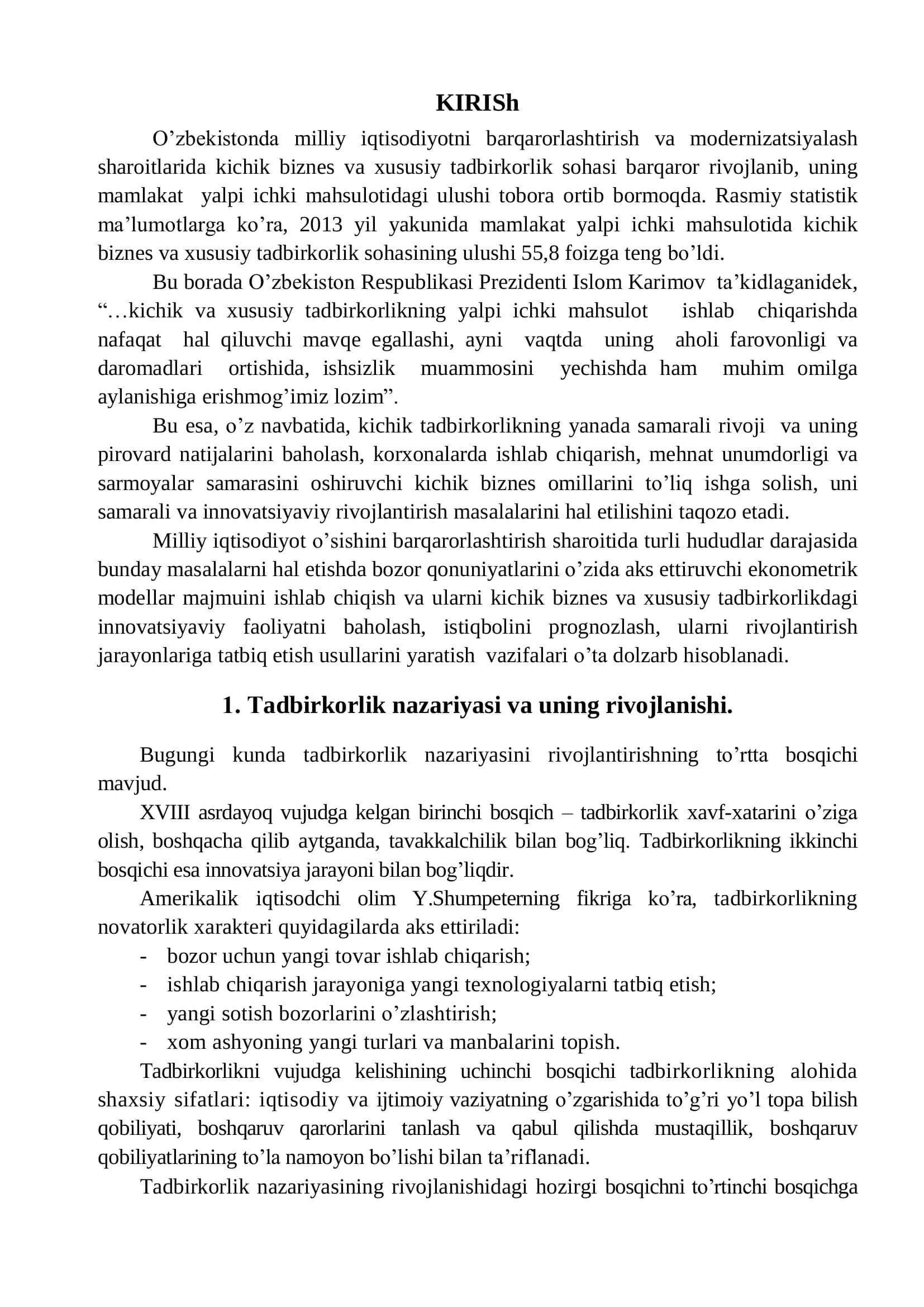 Kichik biznes va tadbirkorlik 2