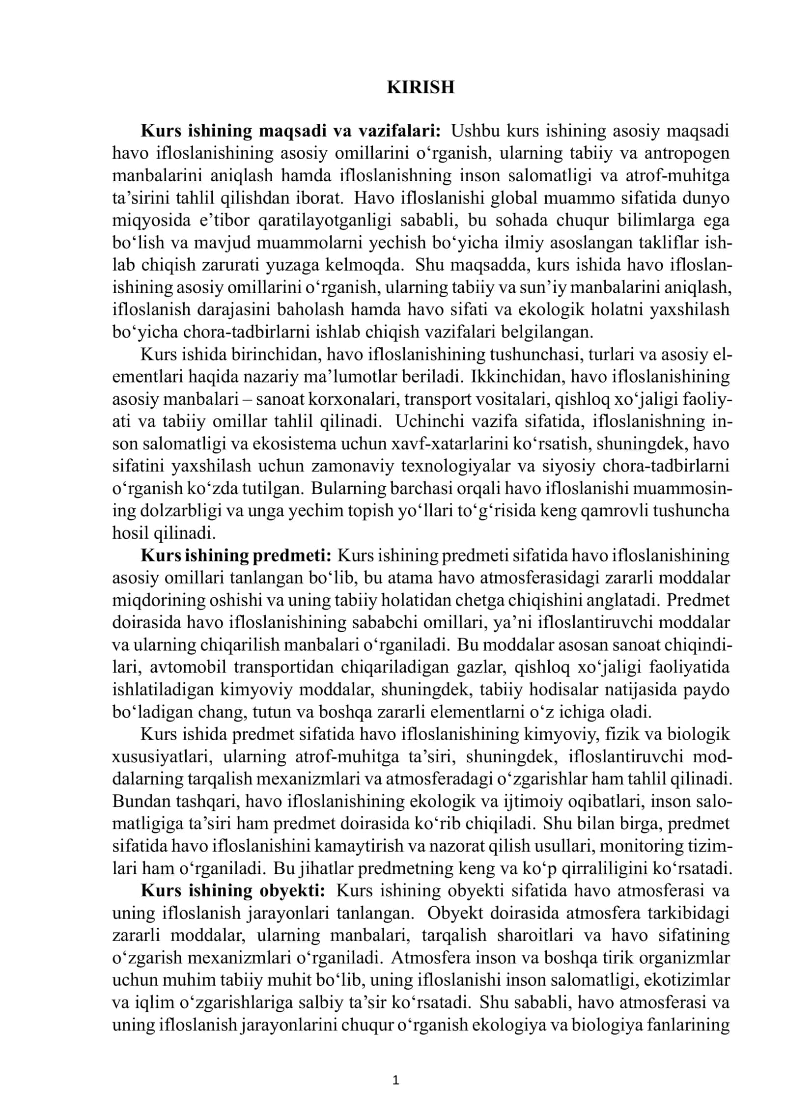 Havo ifloslanishining ekologik ta’siri 2