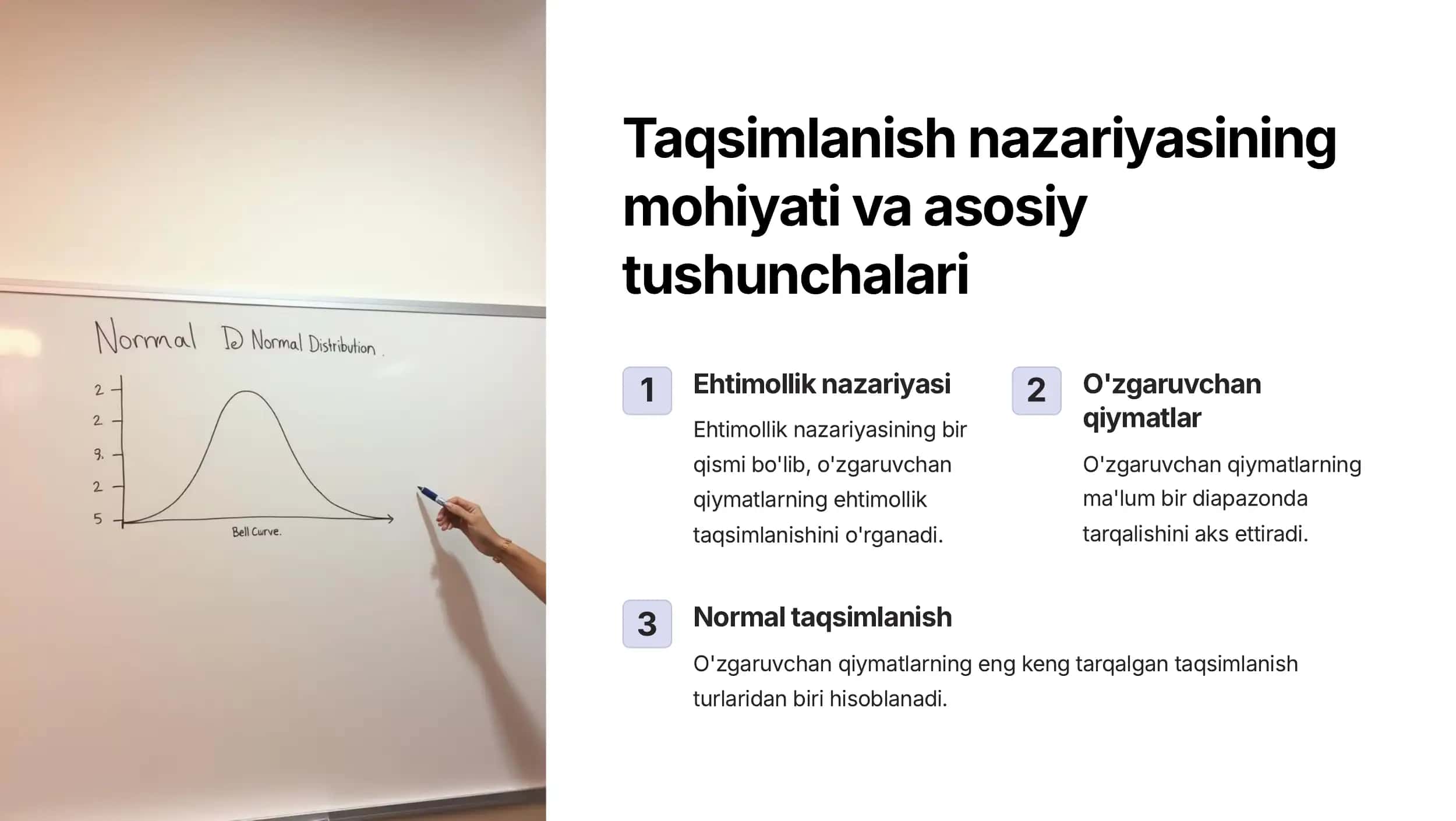 Normal taqsimlanish nazariyasi va uni amaliyotga tatbiq etish 2