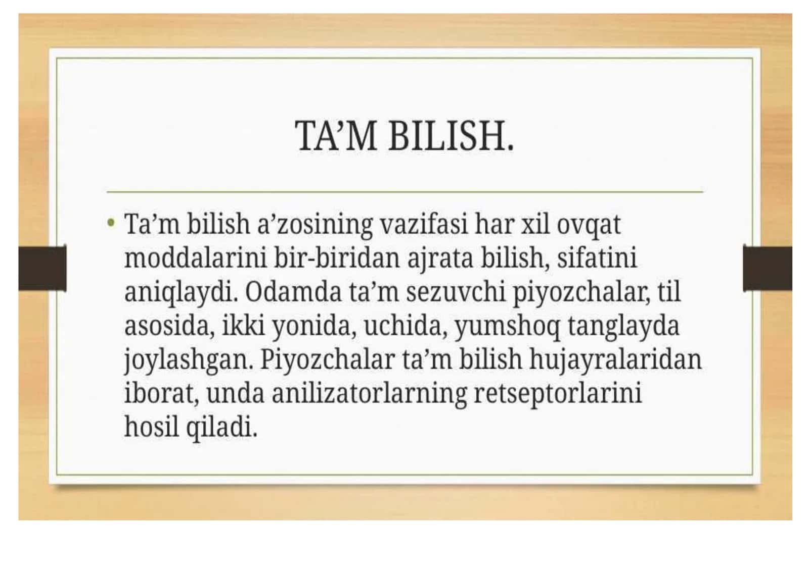 Teri analizatori (Teri sezgisi) 2