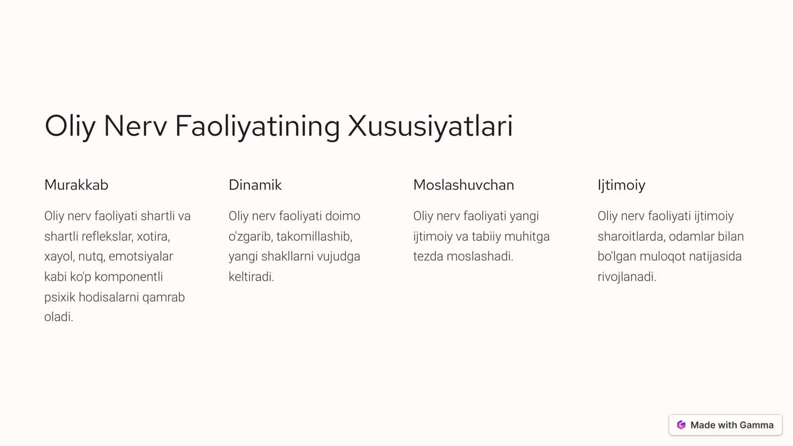 Oliy Nerv Faoliyati 2
