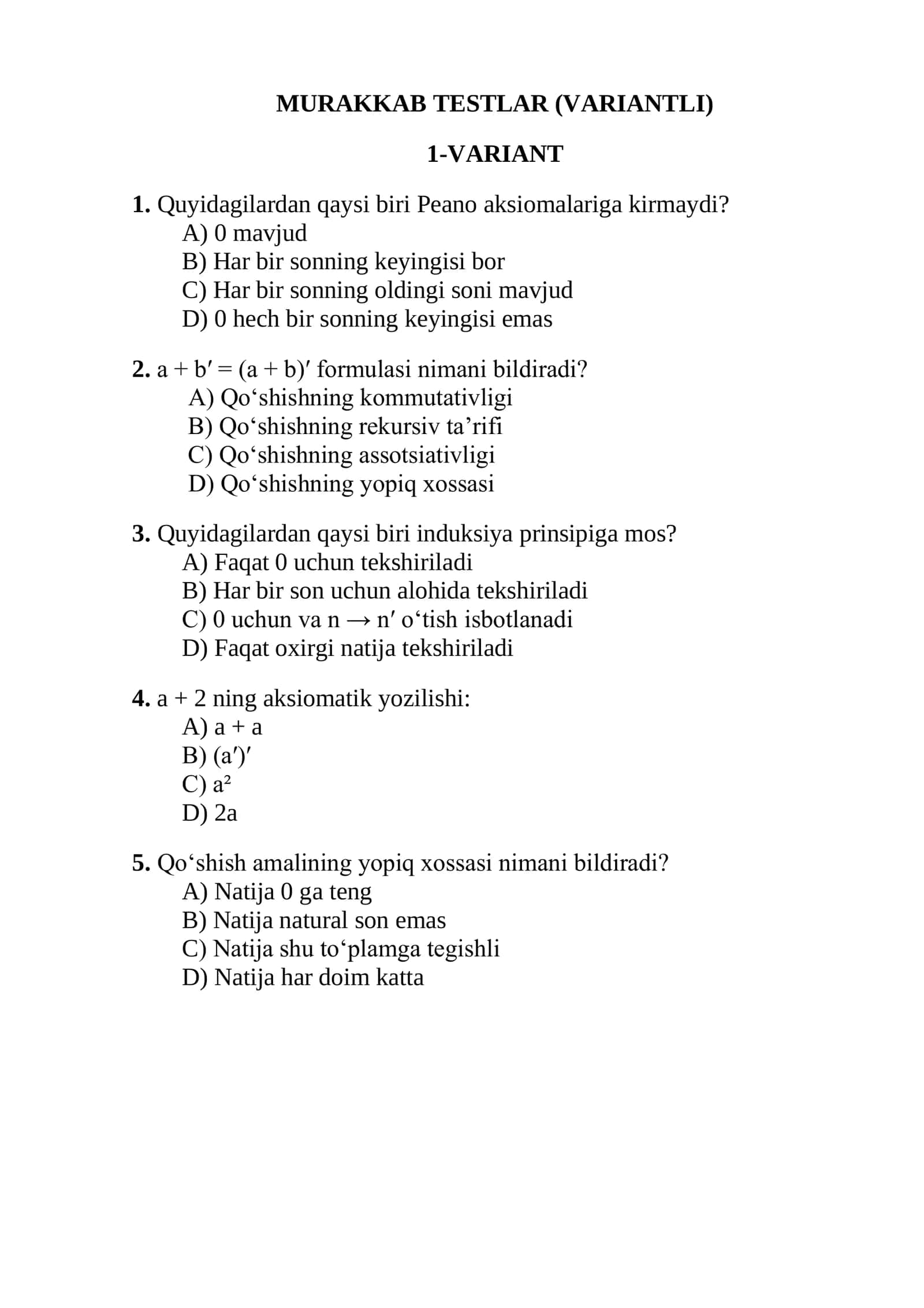 MATEMATIK DIKTANT 2