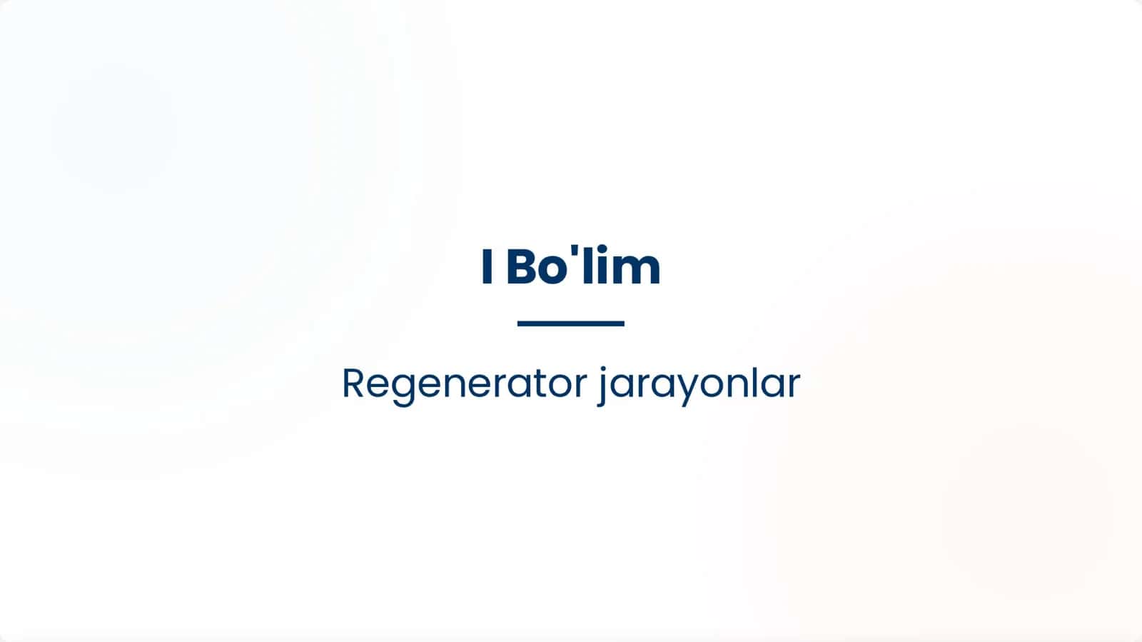 Yurak-qon tomirlar tizimida Regenerator va Kompensator jarayonlar. 2
