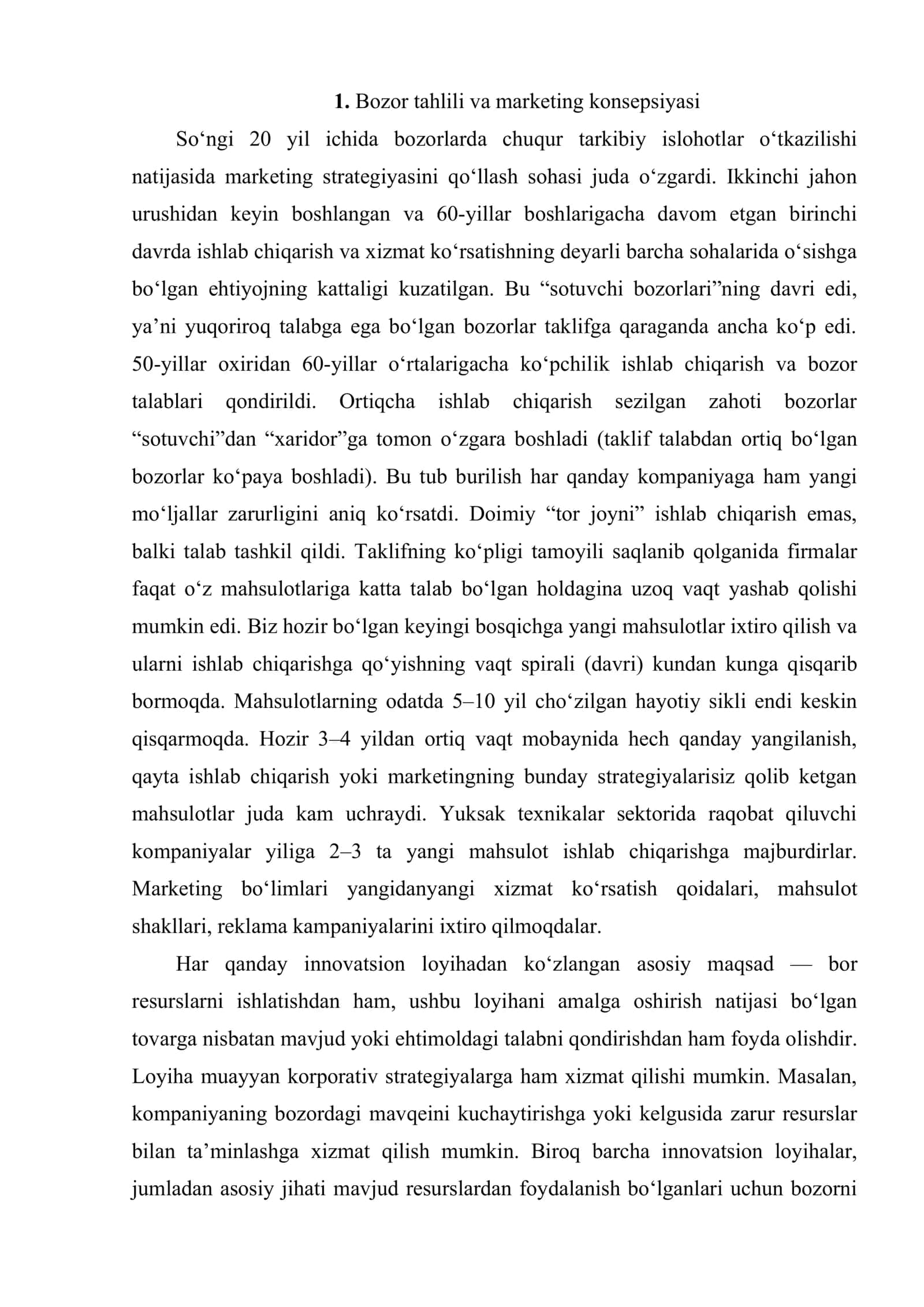 Innovatsion faoliyat marketingi 2