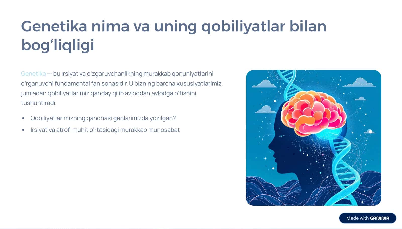 Qobiliyatlar va Genetika 2
