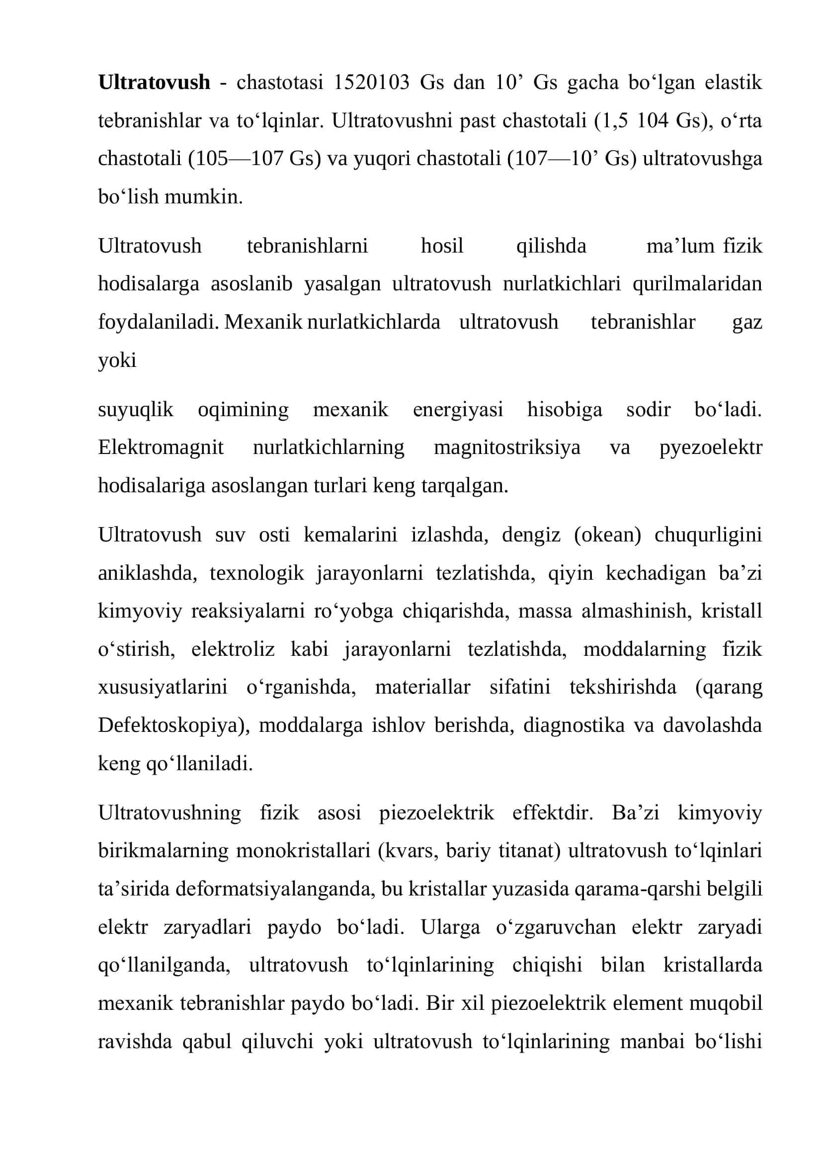 Ultratovush va uning tibbiyotda qo'llanilishi 2