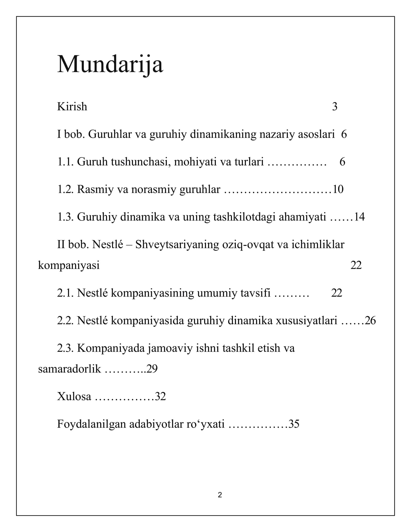 Mavzu: GURUHLAR VA TASHKILOTDA GURUHIY DINAMIKA 2